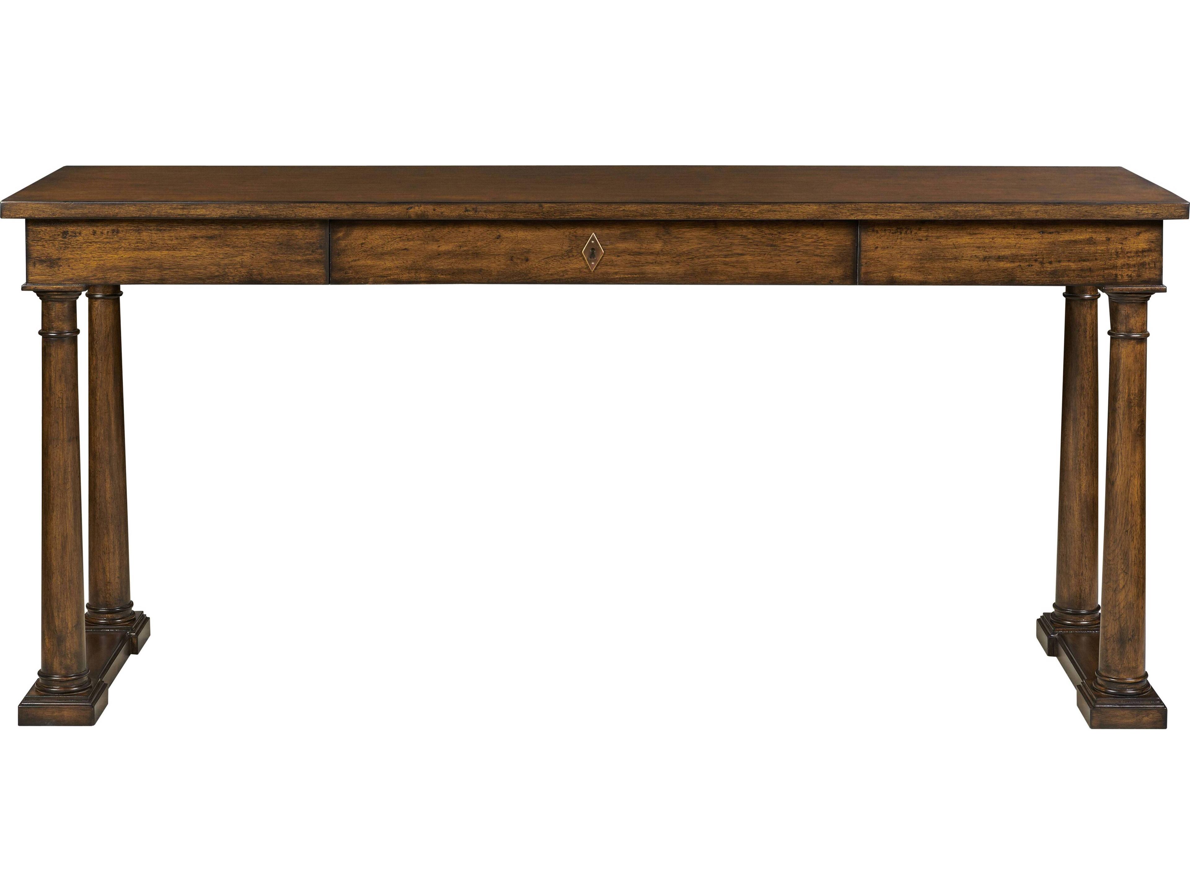 Port Eliot Rectangular Wood Mocha Console Table