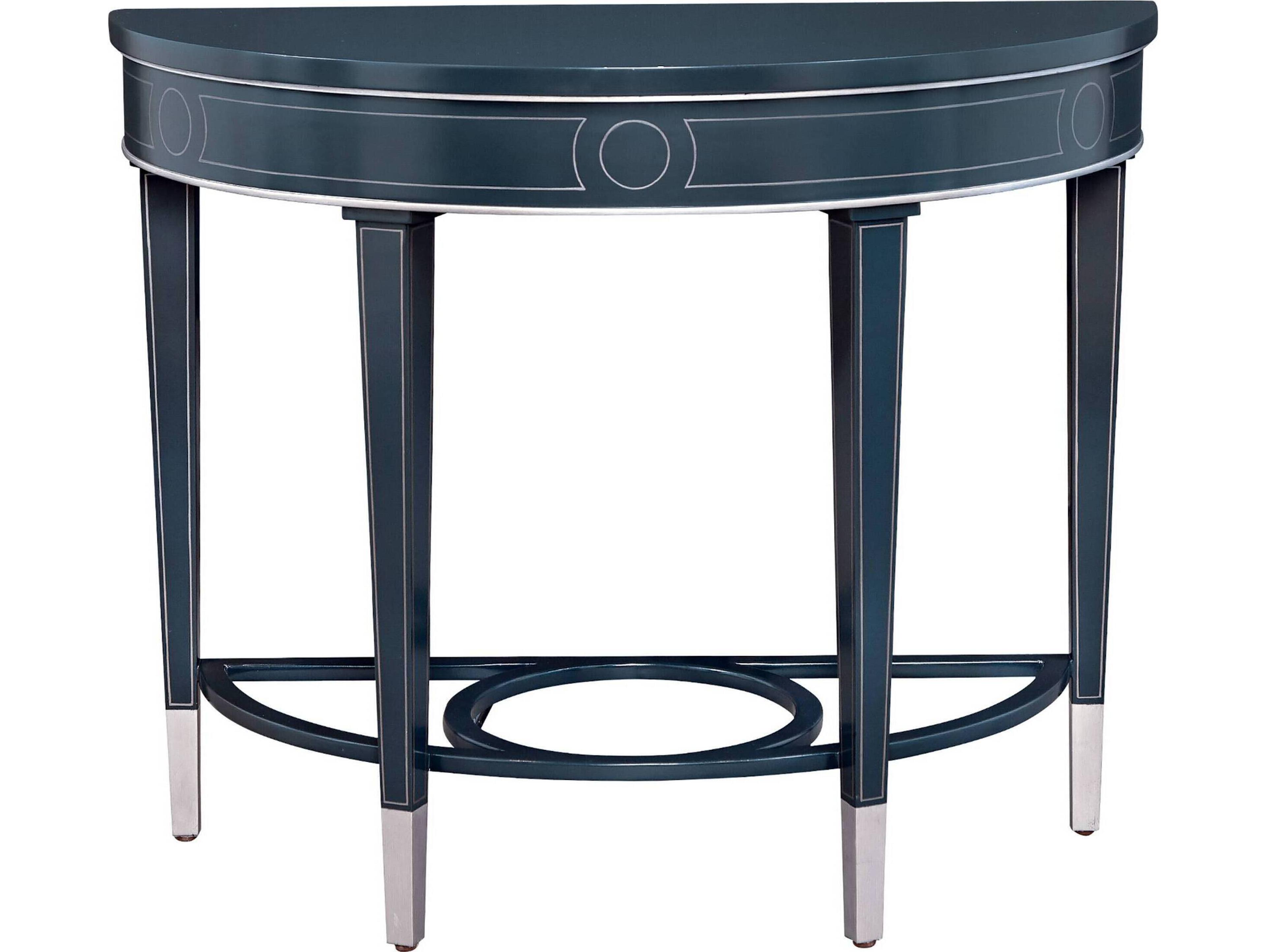 Port Eliot Demilune Wood Milan Lacquer Console Table