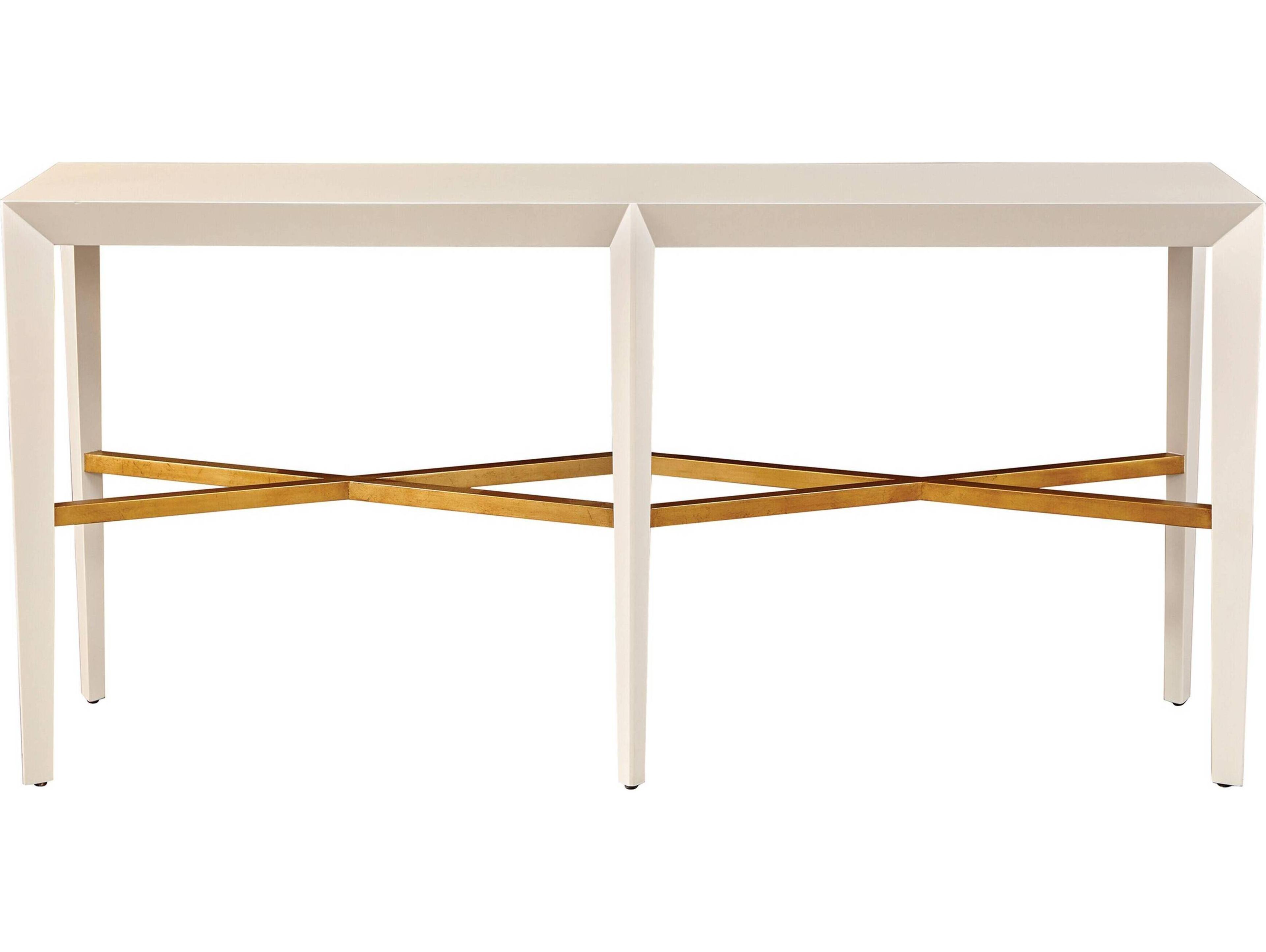 Port Eliot Rectangular Wood White Lacquer Console Table