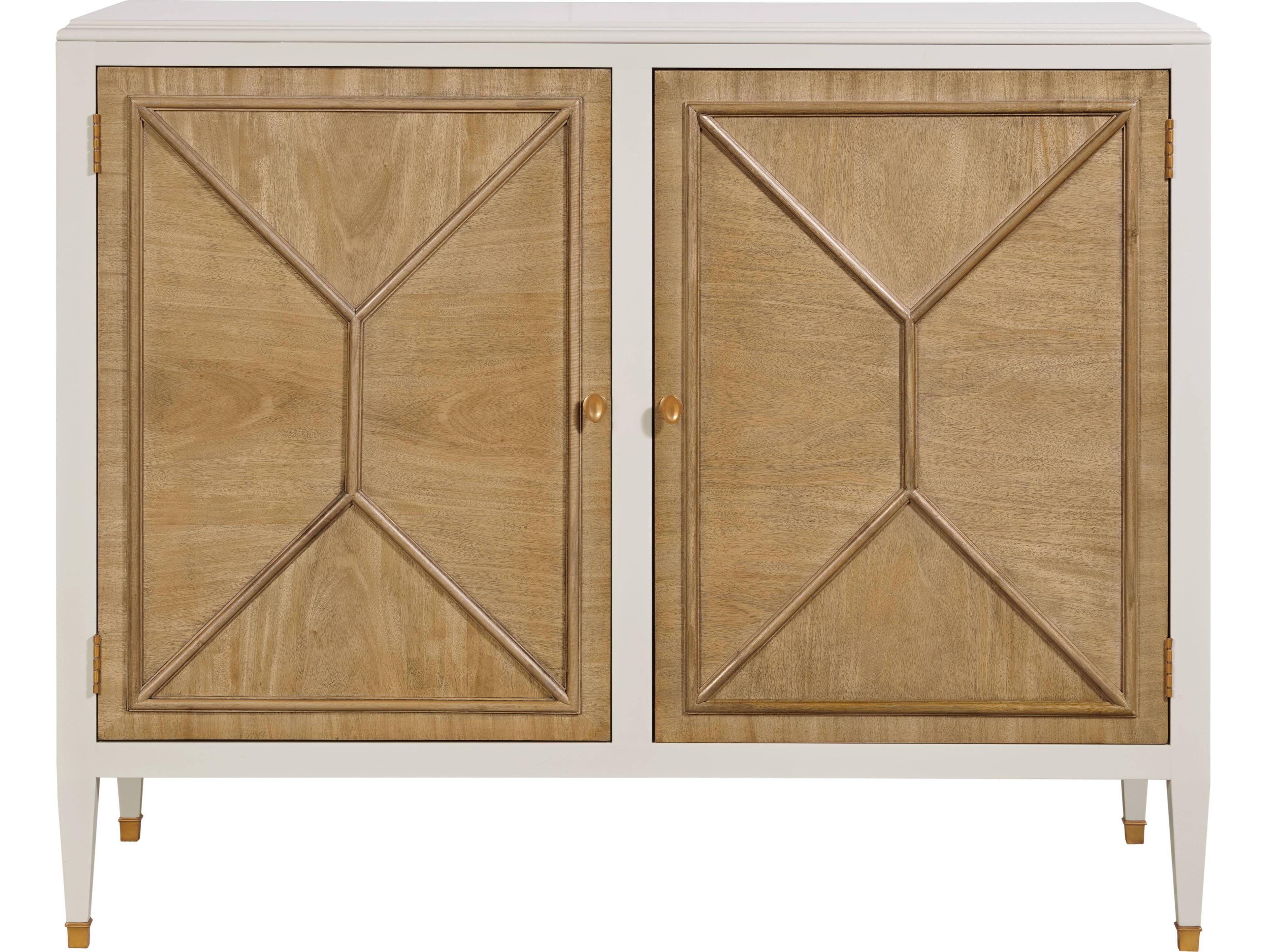 Port Eliot Regency Bleach White Lacquer Brown Accent Chest