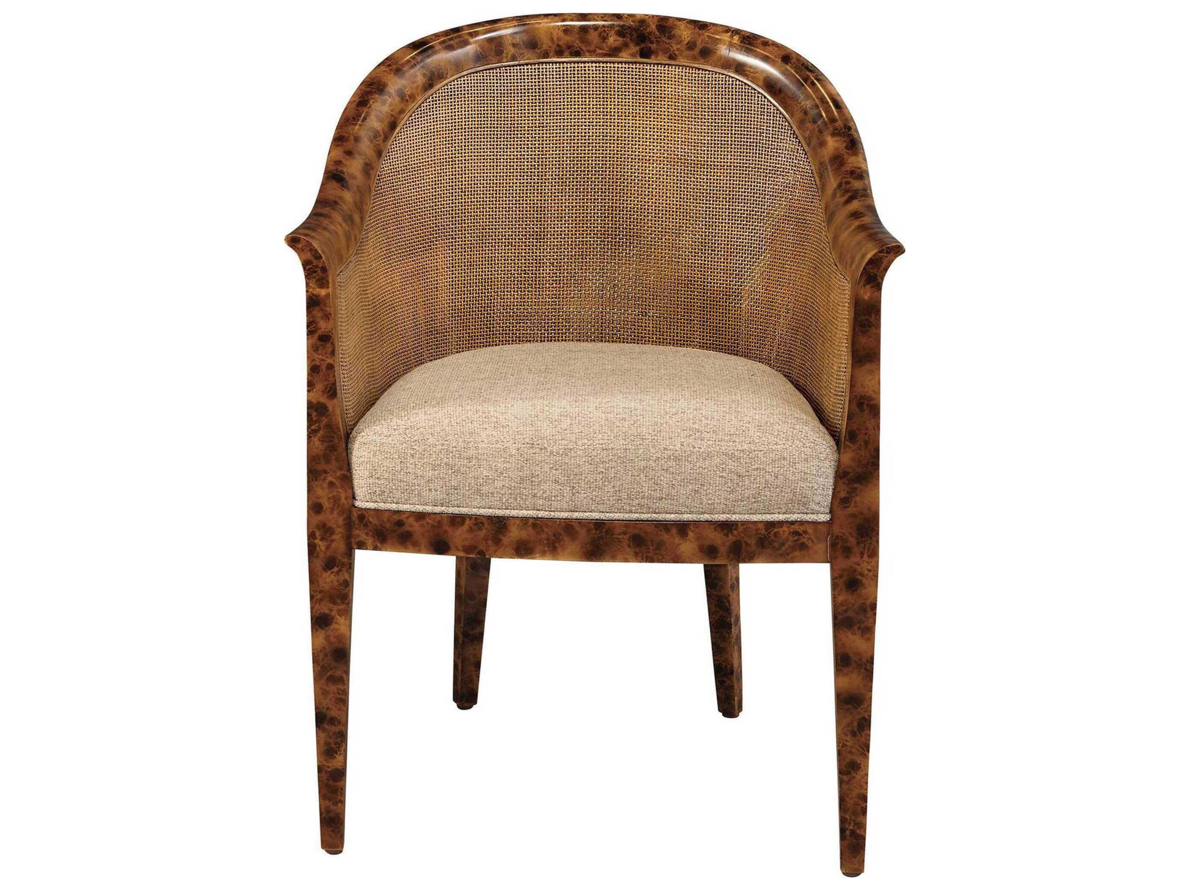 Port Eliot Genova Brown Upholstered Arm Dining Chair