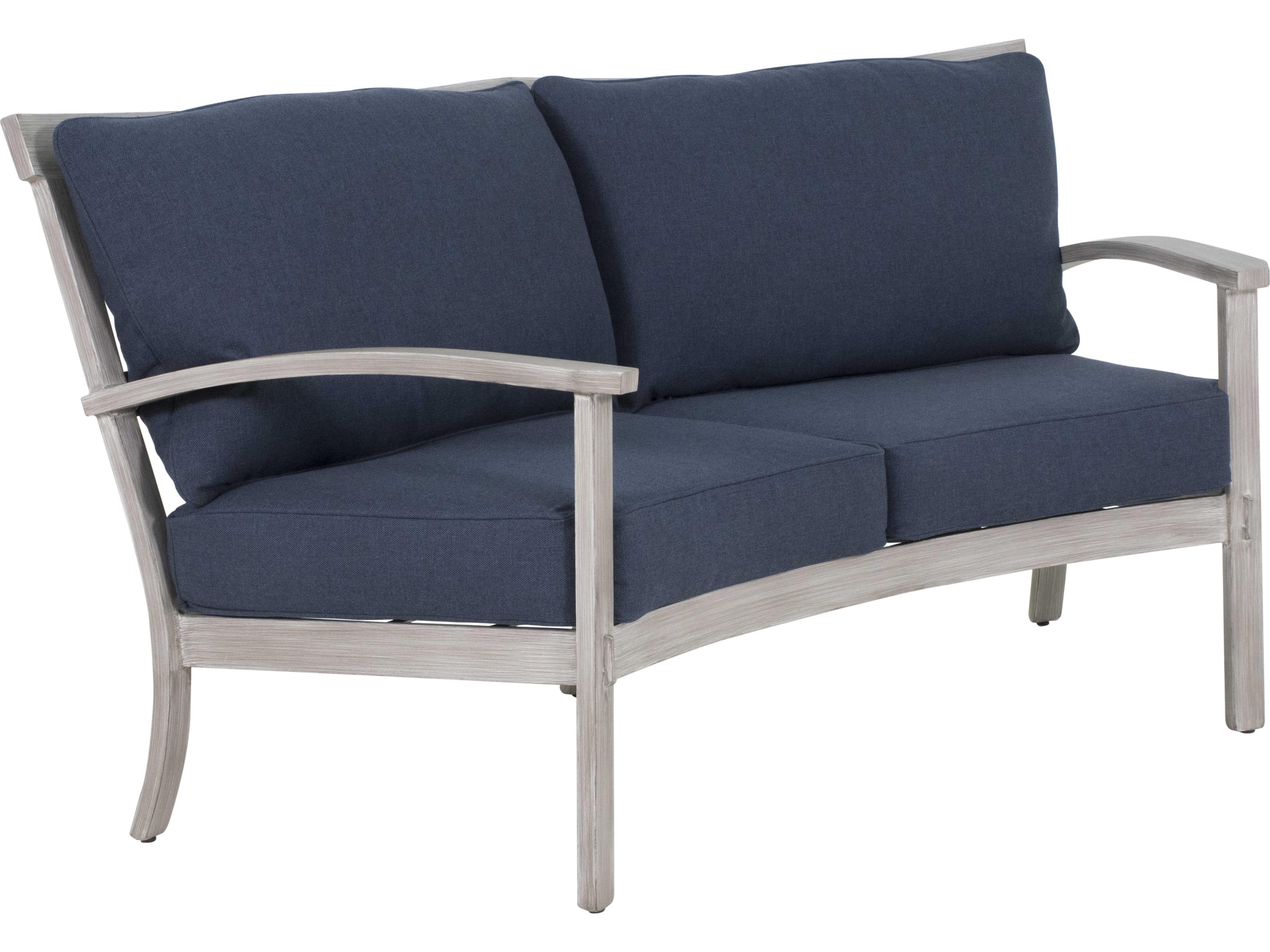 Castelle Biltmore Antler Hill Deep Seating Aluminum Crescent Patio Loveseat