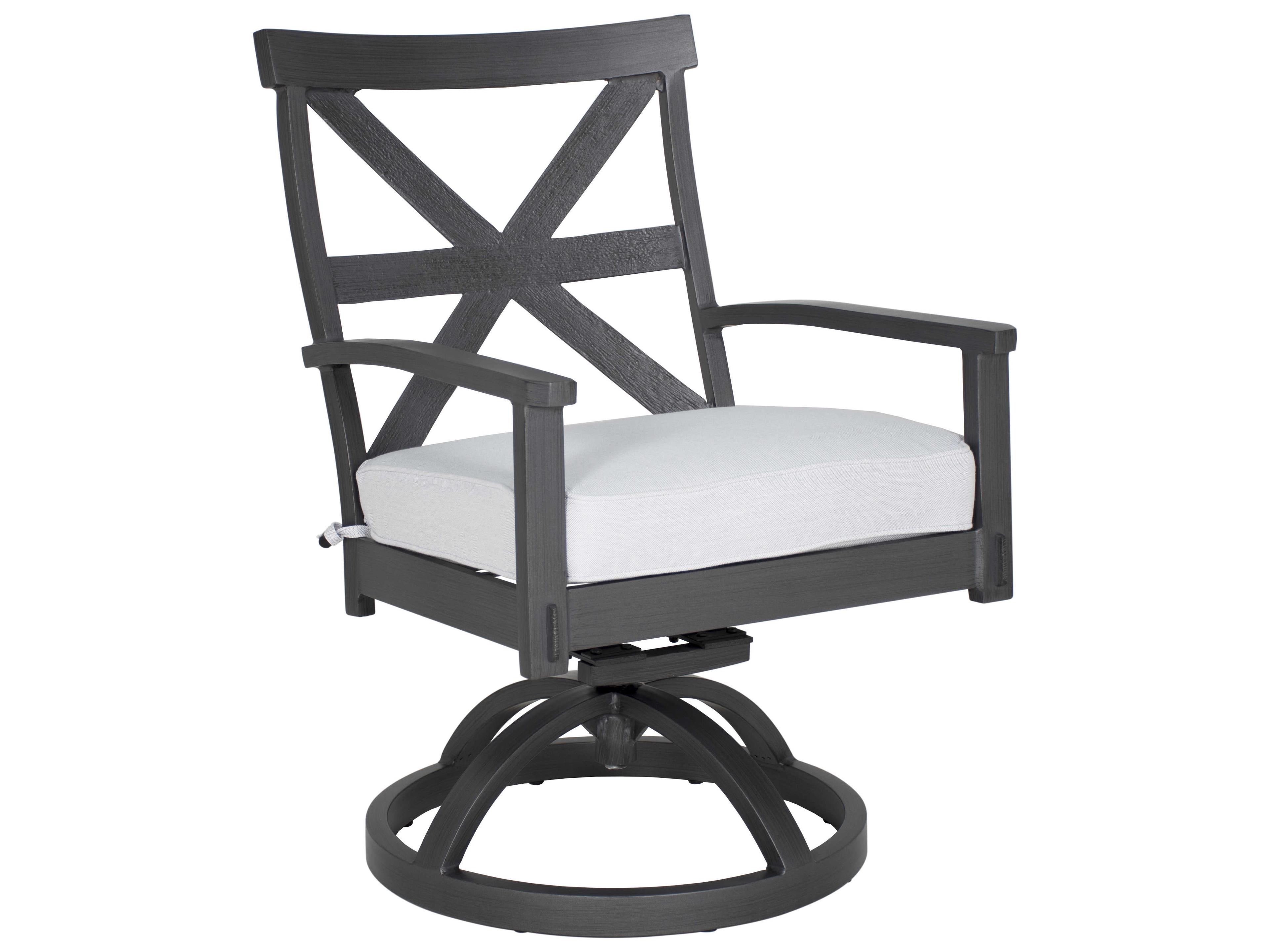 Castelle Biltmore Antler Hill Formal Dining Aluminum Swivel Rocker Patio Dining Arm Chair