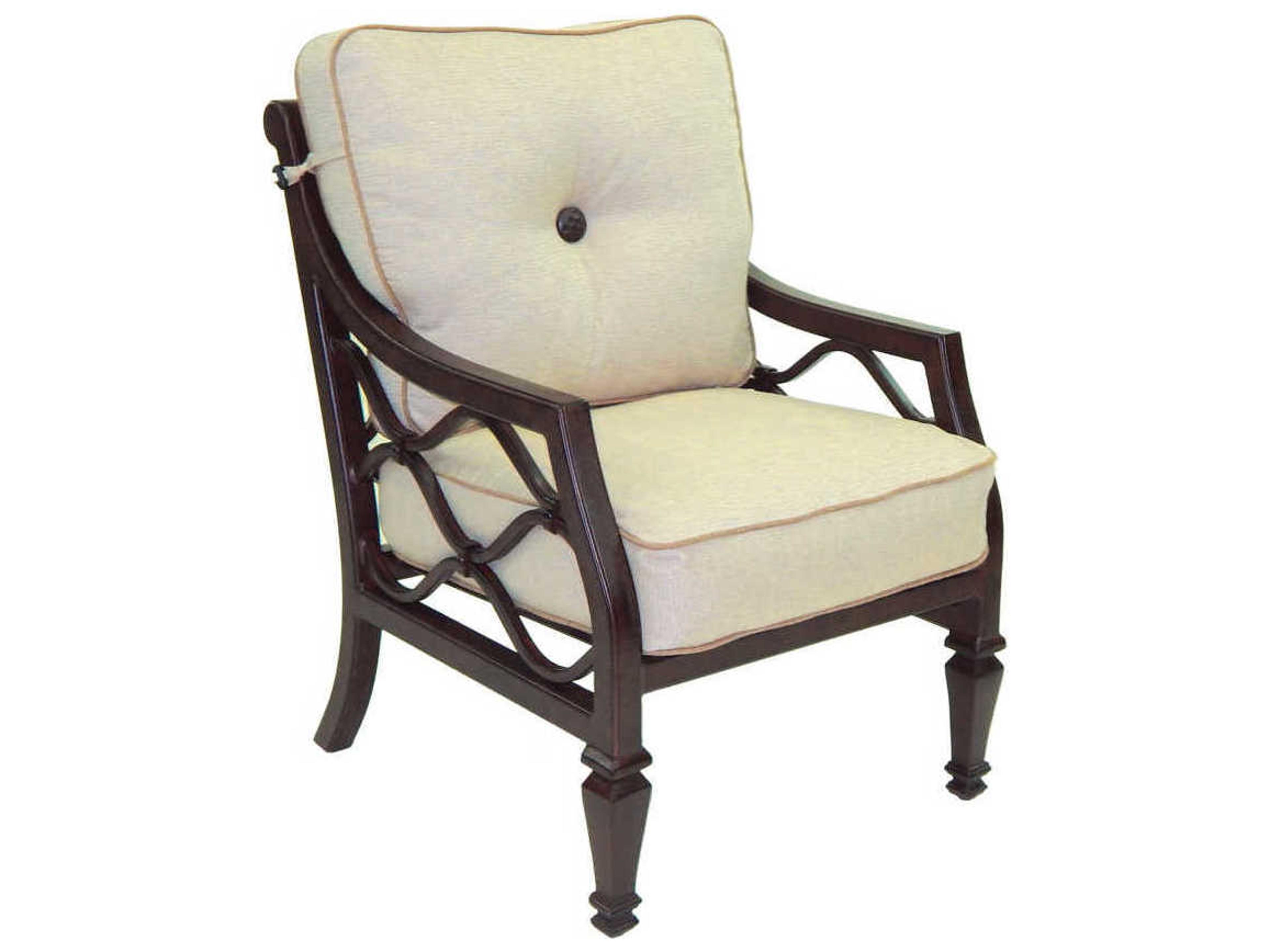 Castelle Villa Bianca Cushion Dining Cast Aluminum Outdoor Dining Arm Chair