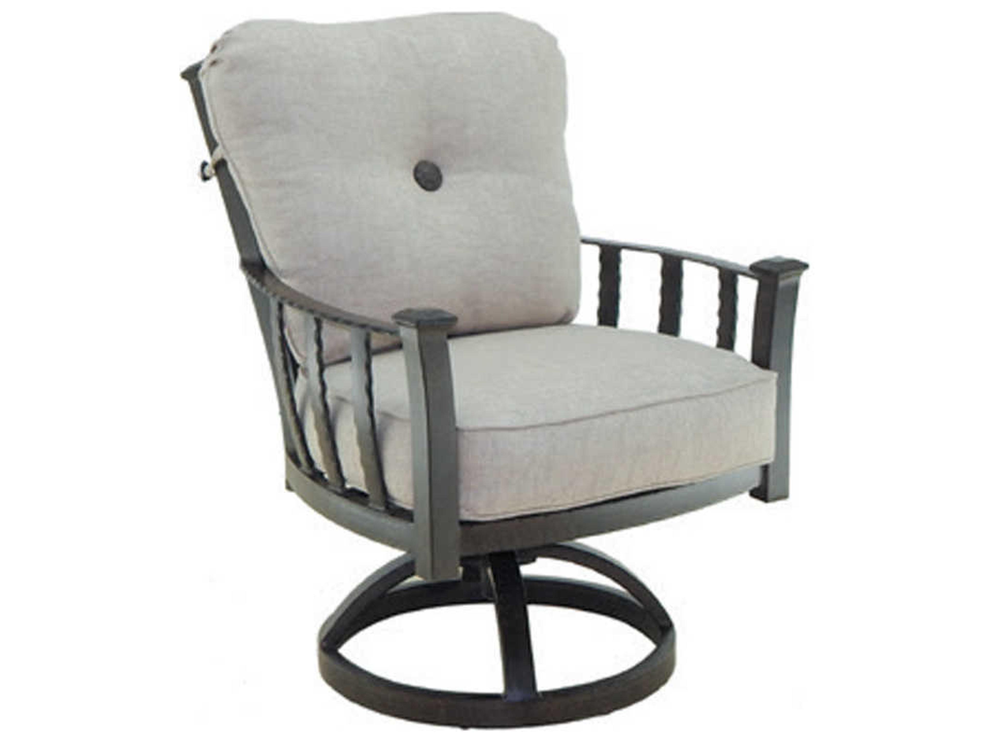 Castelle Santa Fe Cushion Dining Cast Aluminum Swivel Rocker Patio Dining Arm Chair