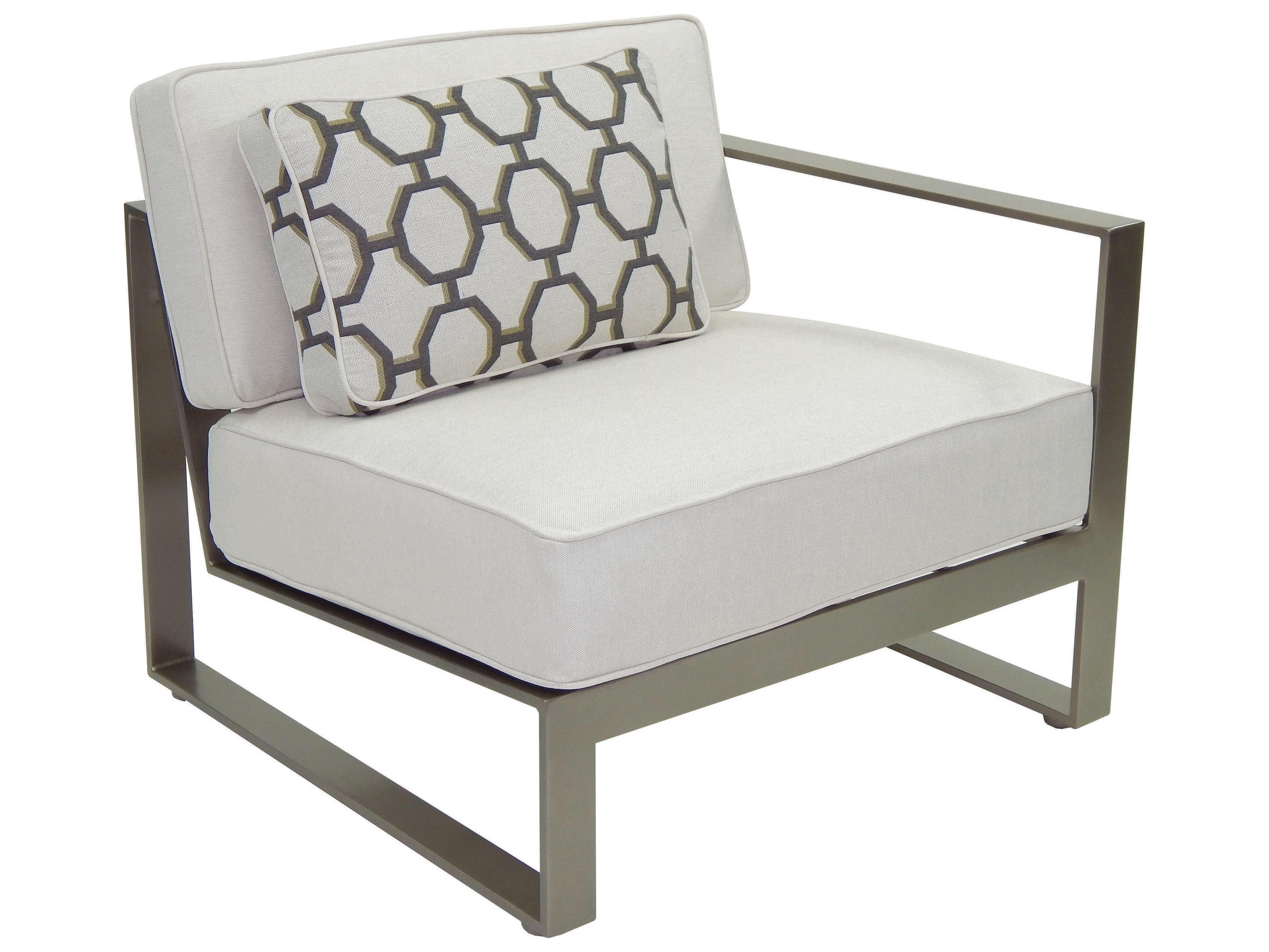 Castelle Park Place Sectional Cast Aluminum Left Arm Lounge Unit with One Pillow
