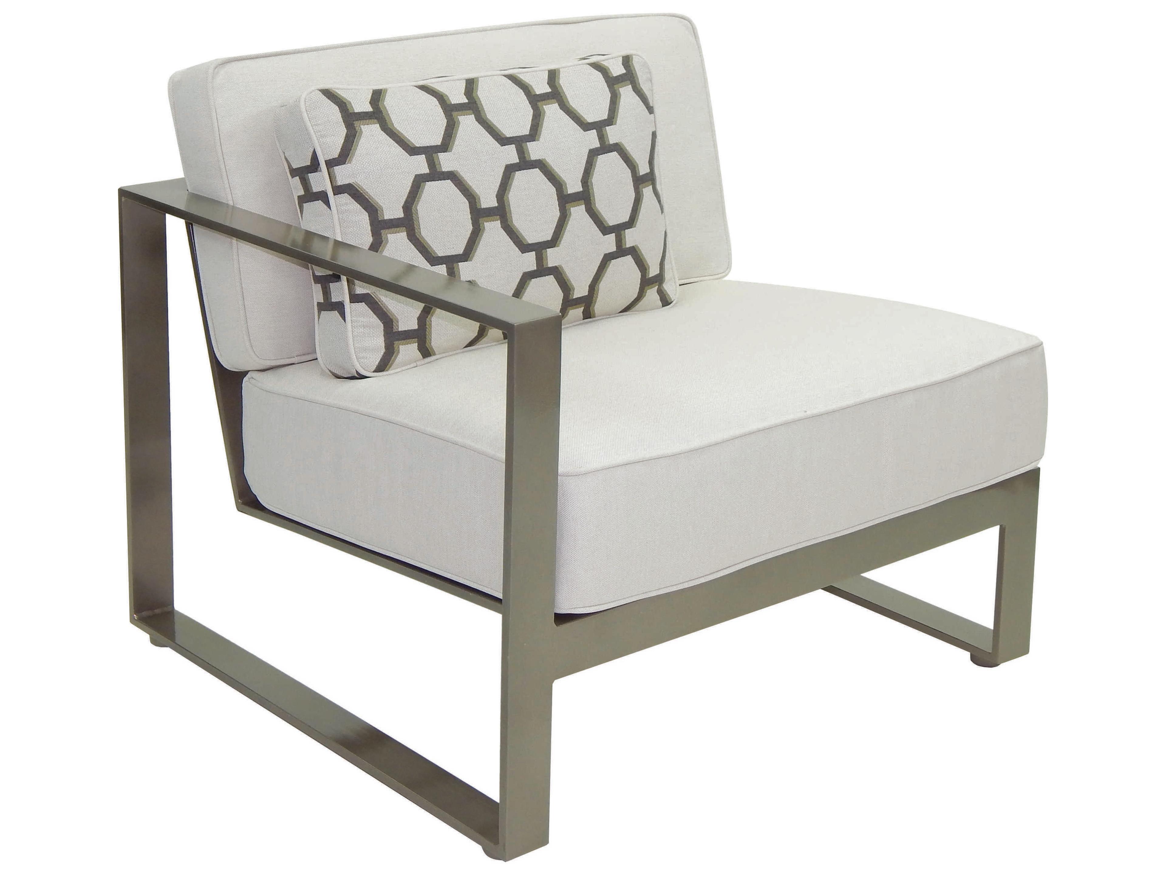 Castelle Park Place Sectional Cast Aluminum Right Arm Lounge Unit with One Pillow