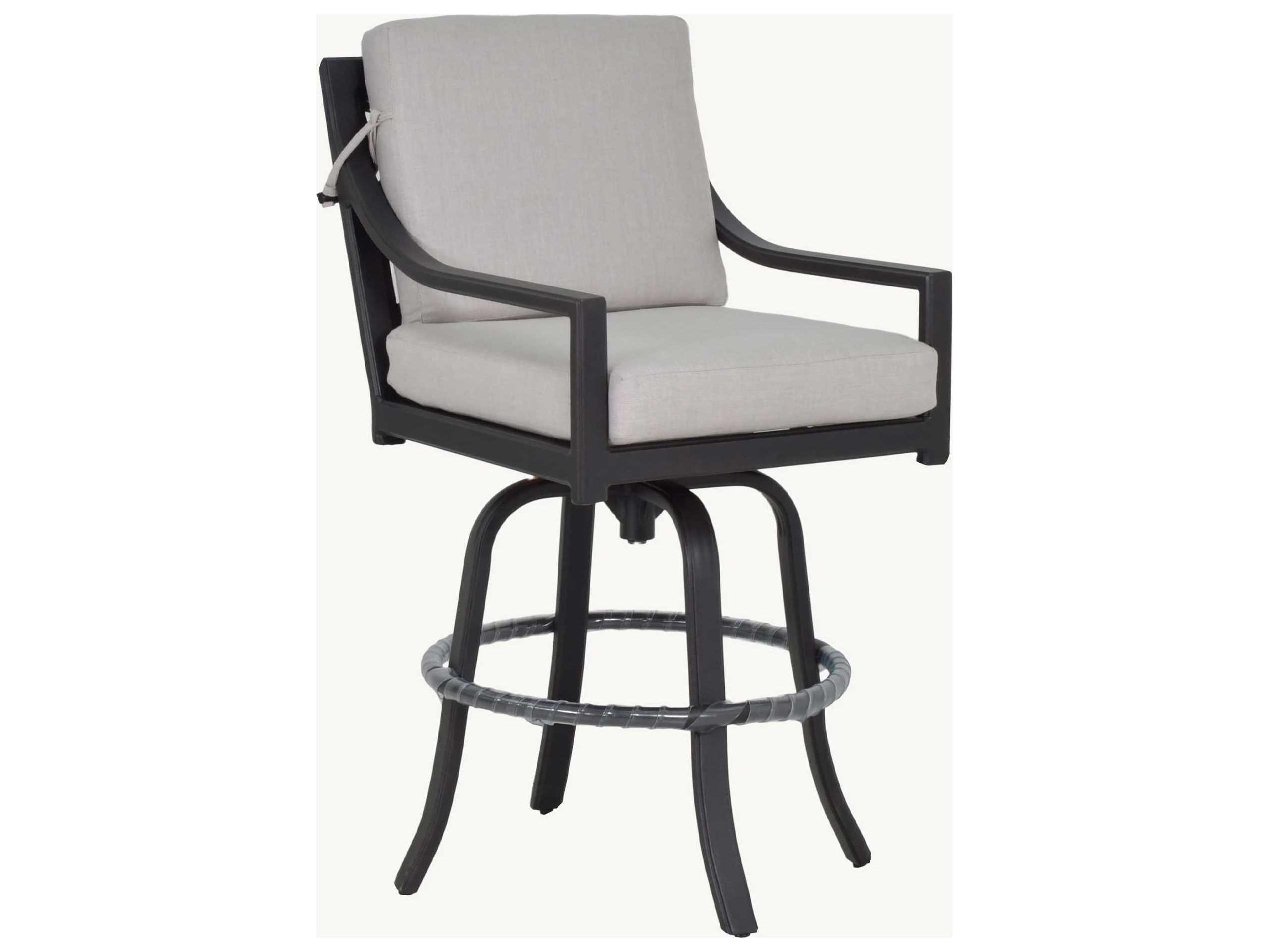 Castelle Saxton Cushion Dining Aluminum Swivel Patio Bar Stool