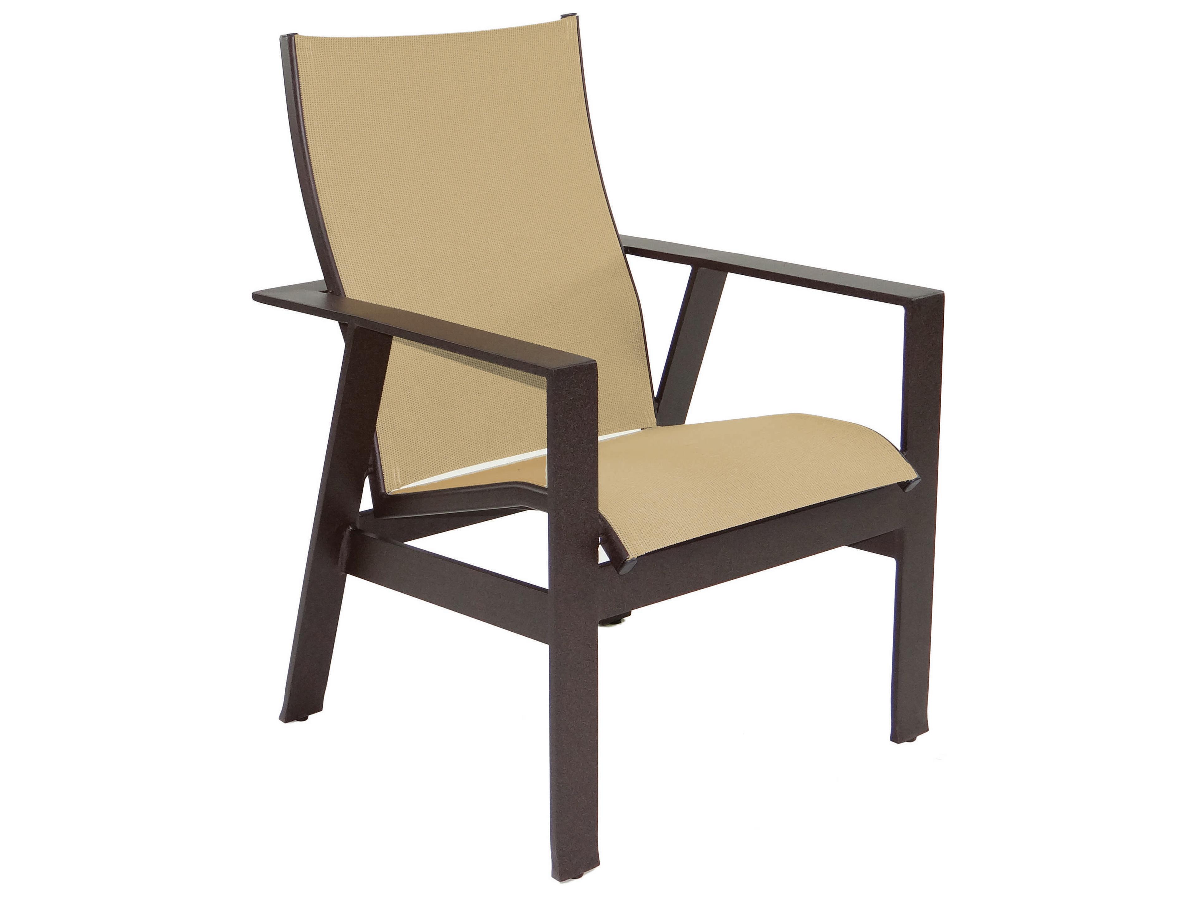 Castelle Trento Sling Dining Cast Aluminum Outdoor Patio Dining Arm Chair