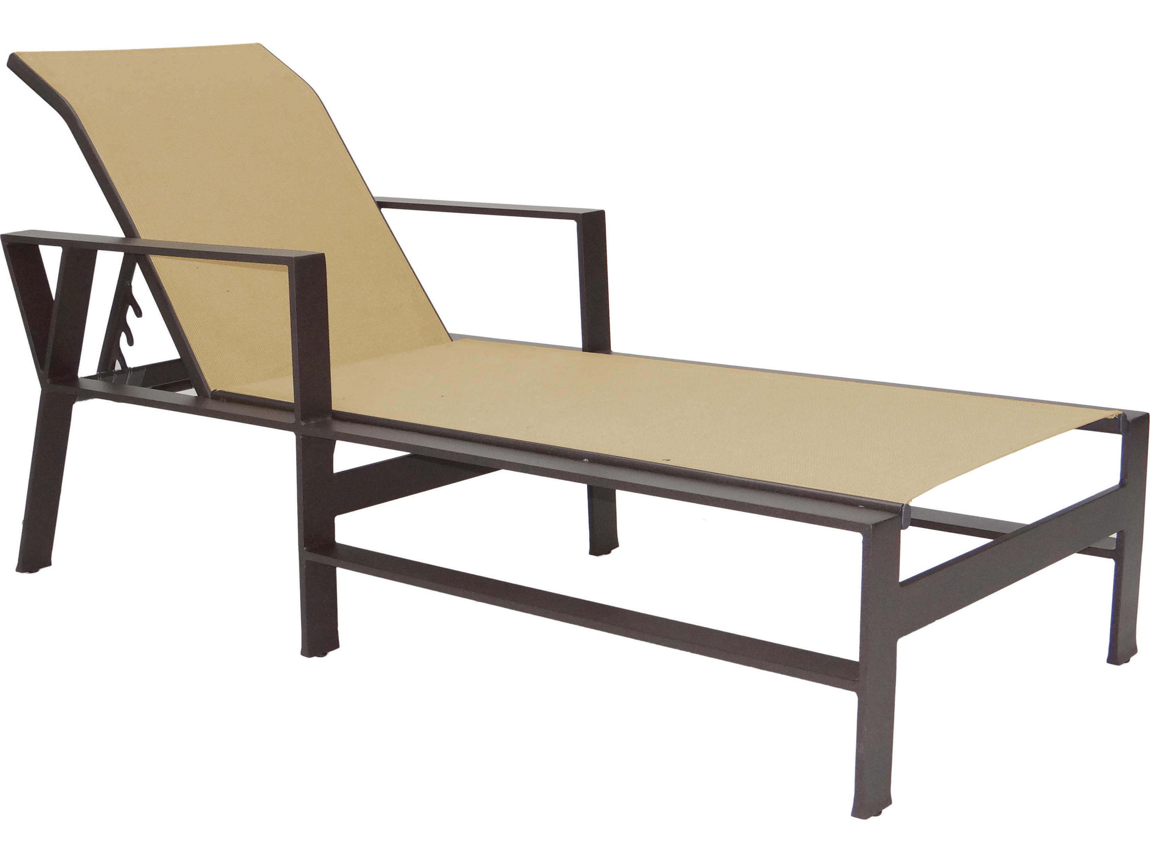 Castelle Trento Sling Dining Cast Aluminum Adjustable Patio Chaise Lounge