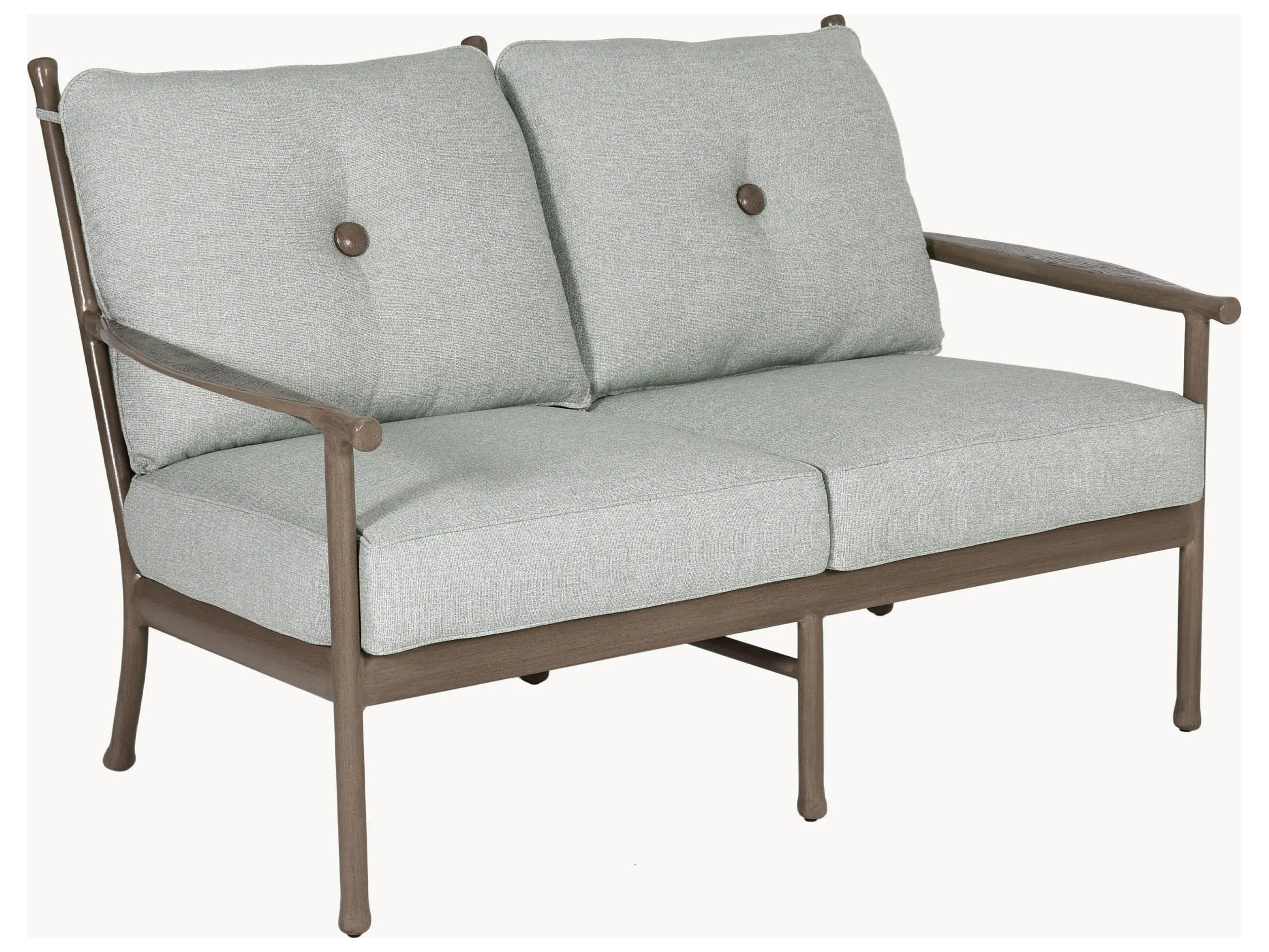 Castelle Lodge Deep Seating Cast Aluminum Outdoor Patio Loveseat