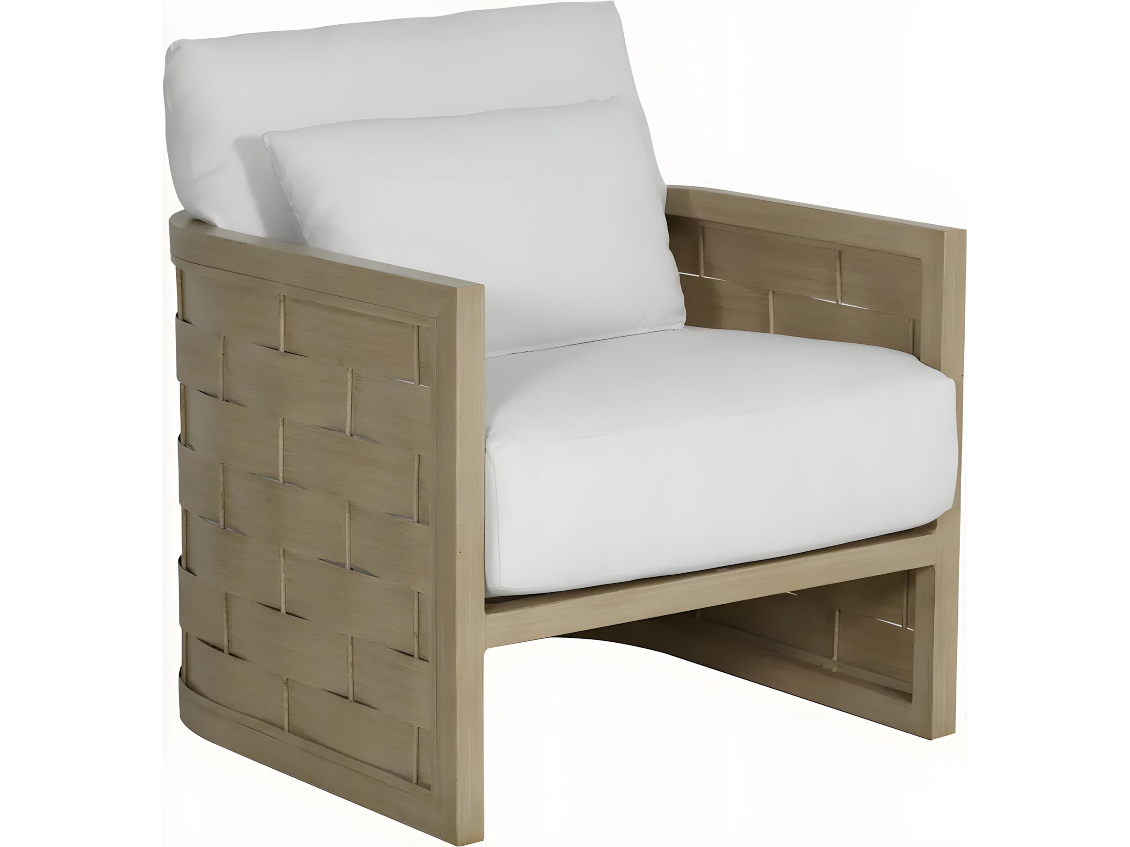 Castelle Biscayne Deep Seating Cushion Aluminum Lounge Chair with One Accent Pillow