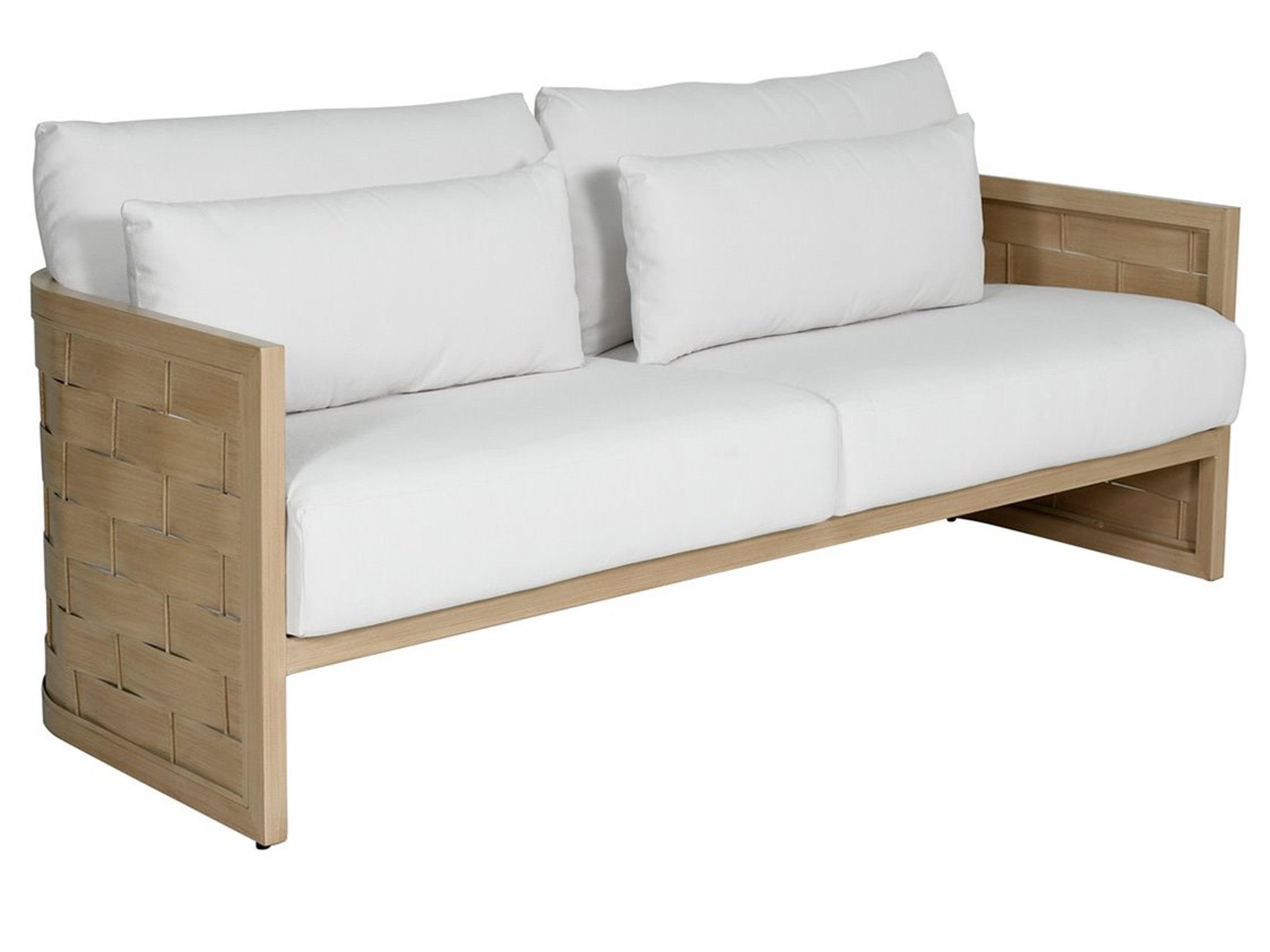 Castelle Biscayne Deep Seating Cushion Aluminum Loveseat with Two Accent Pillows