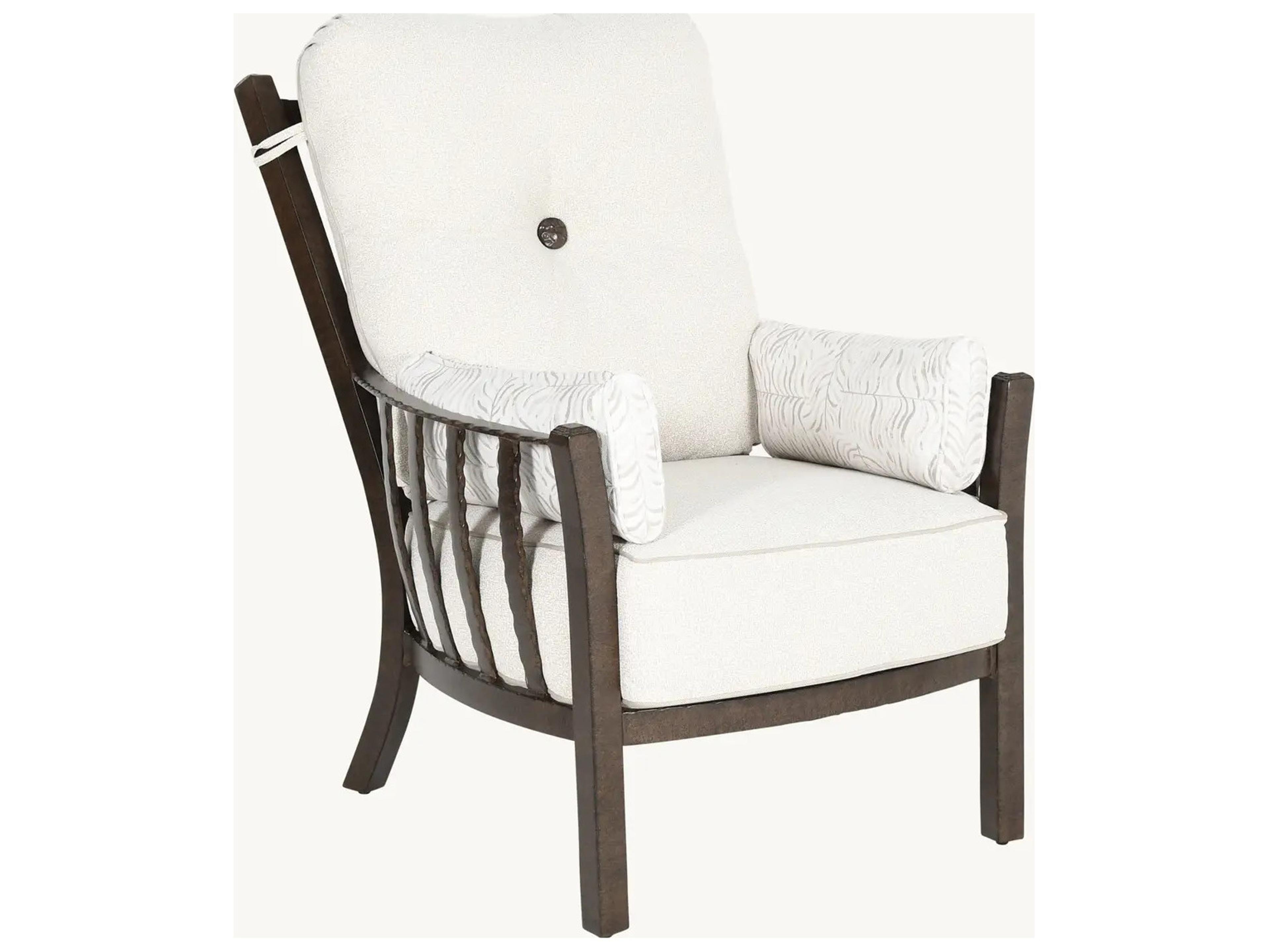 Castelle Santa Fe Deep Seating Cast Aluminum Ultra High Back Lounge Chair with Two Side Pillows