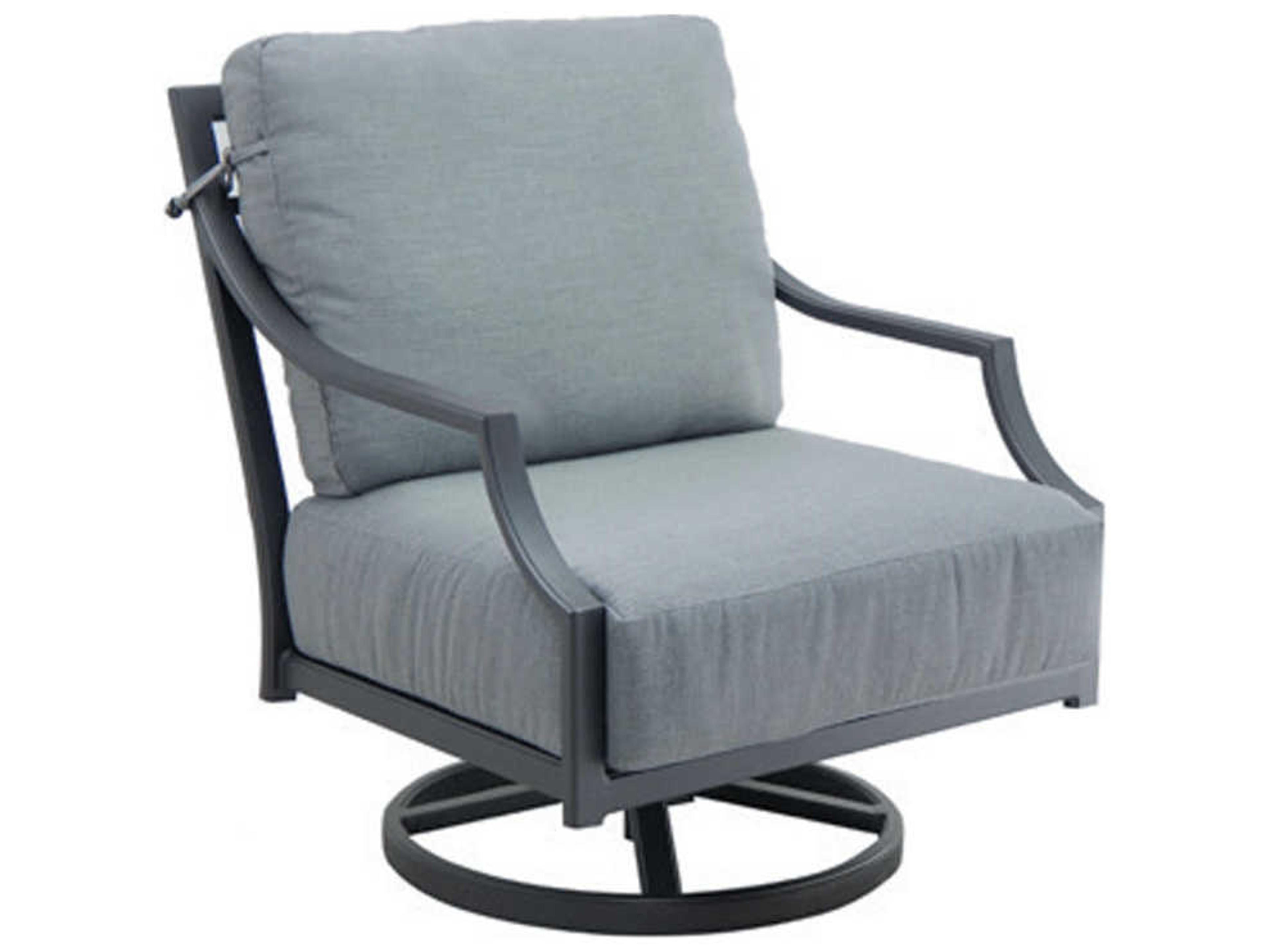 Castelle Lancaster Deep Seating Aluminum Swivel Rocker Patio Lounge Chair