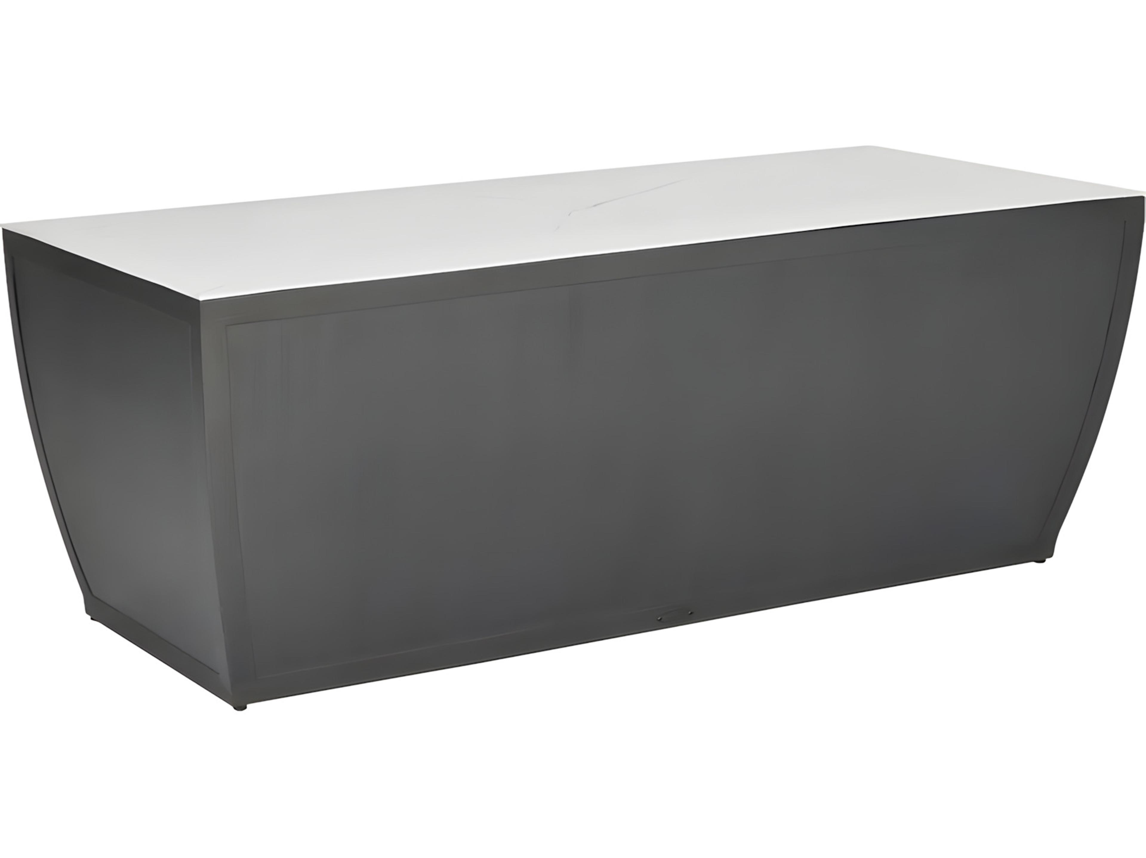 Castelle Largo Smooth Aluminum Rectangular Coffee Table