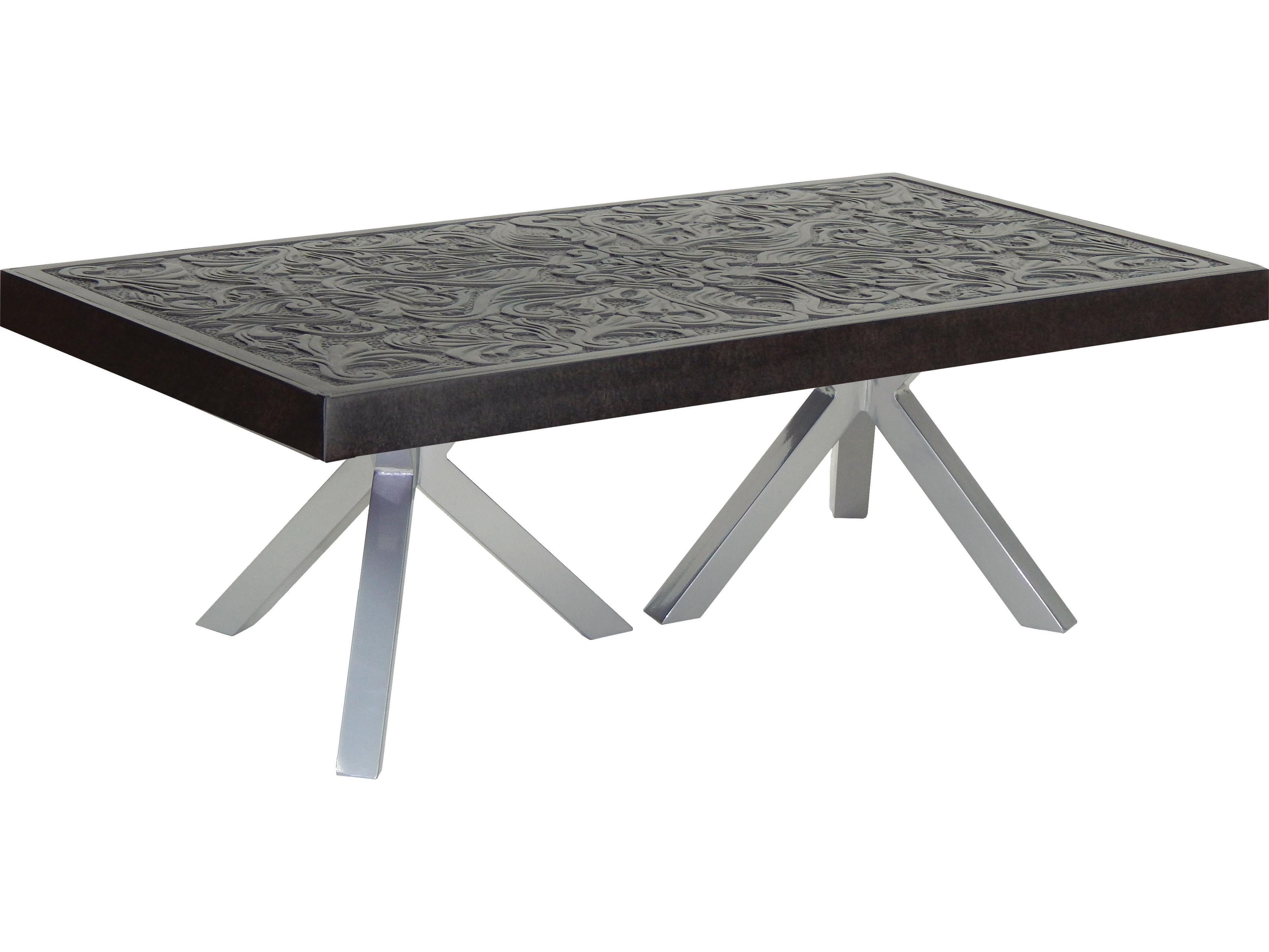 Castelle Altra Aluminum Large Rectangular Outdoor Patio Coffee Table