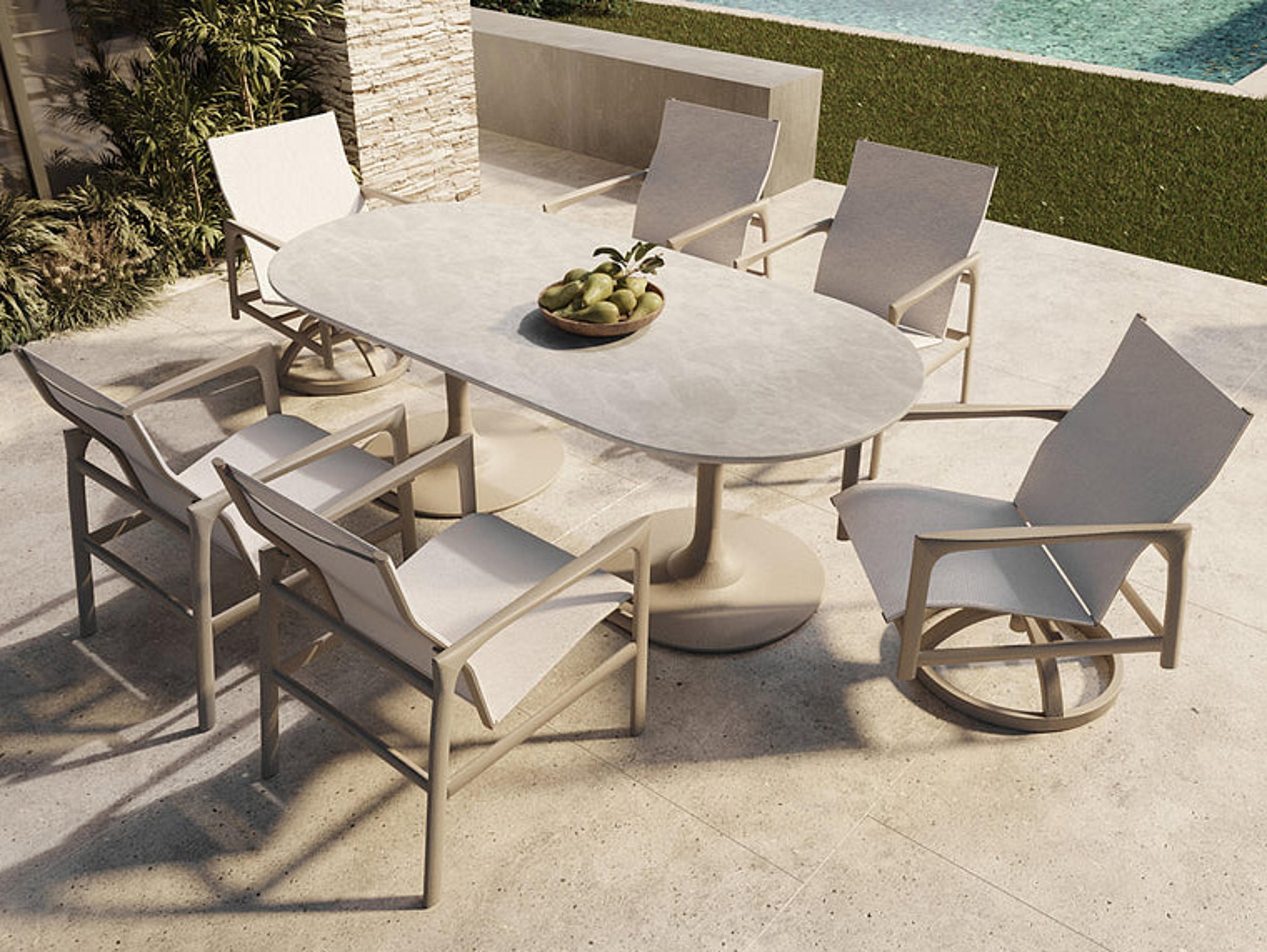 Castelle Berkeley Sling Aluminum Outdoor Dining Set