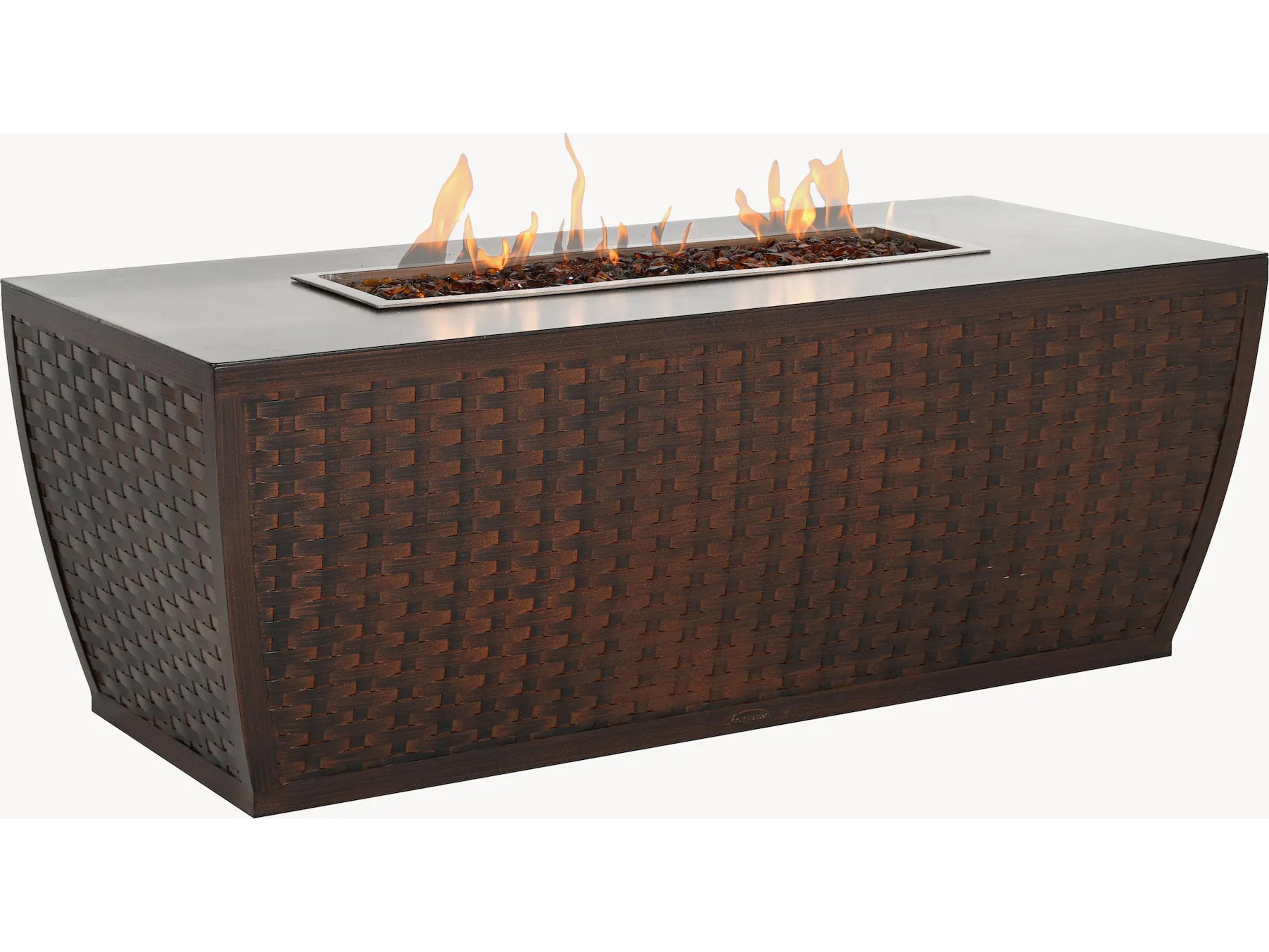 Castelle Largo Aluminum Rectangular Coffee Patio Fire Pit Table