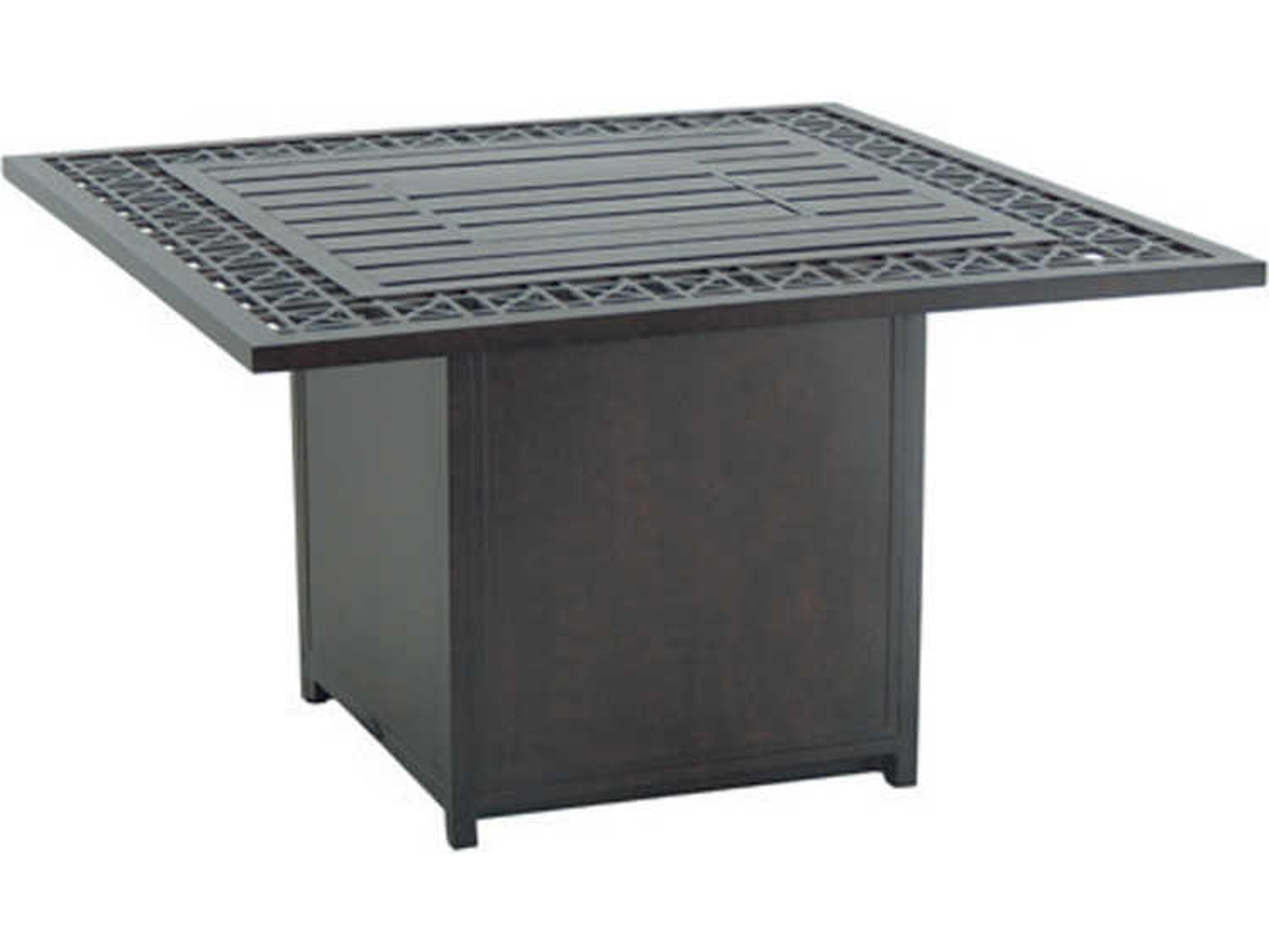 Castelle Lancaster Deep Seating Aluminum Square Coffee Outdoor Fire Pit Table