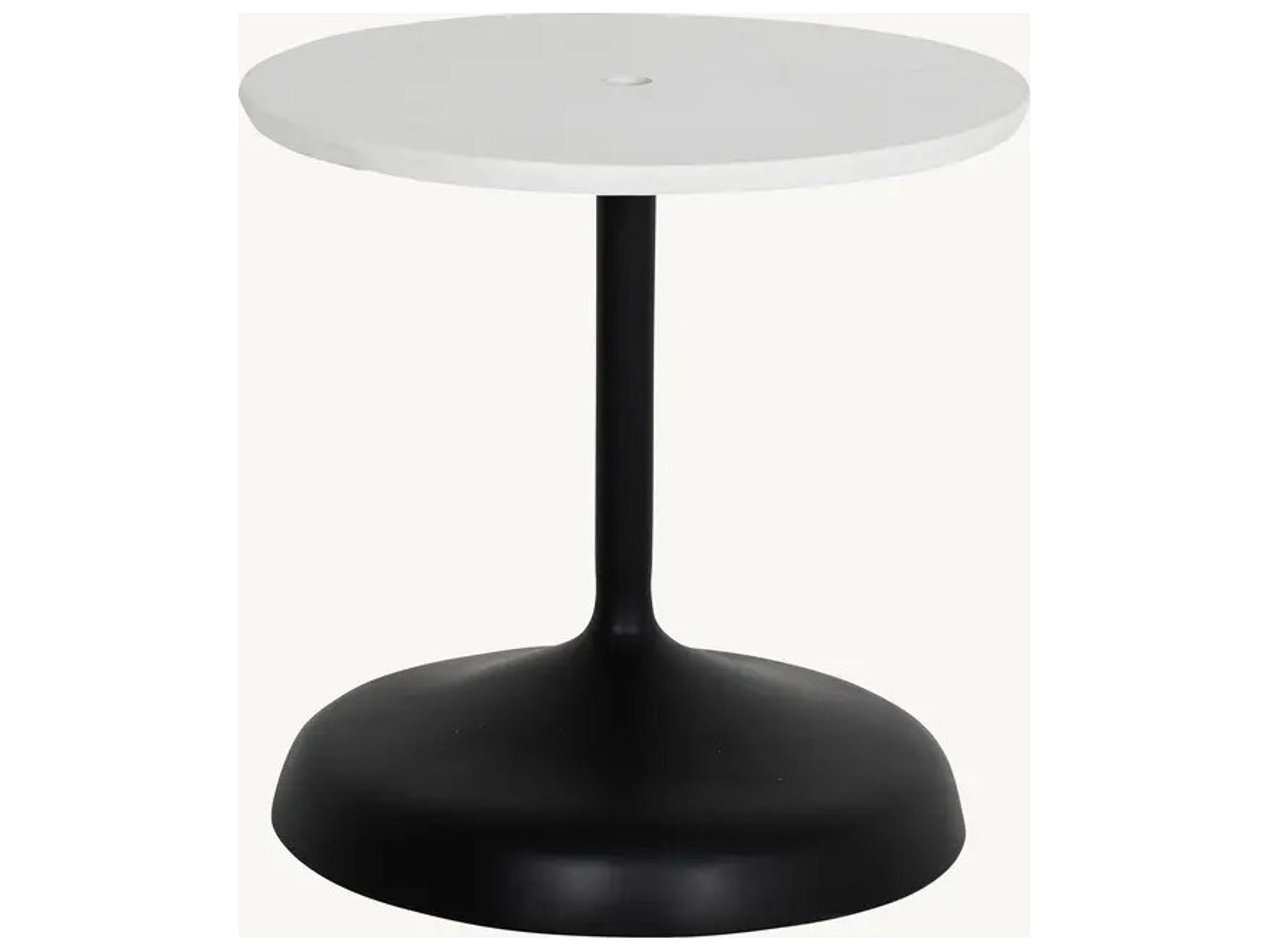 Castelle Tulip Aluminum Contemporary 26" x 24.5" Oval Umbrella Base End Table