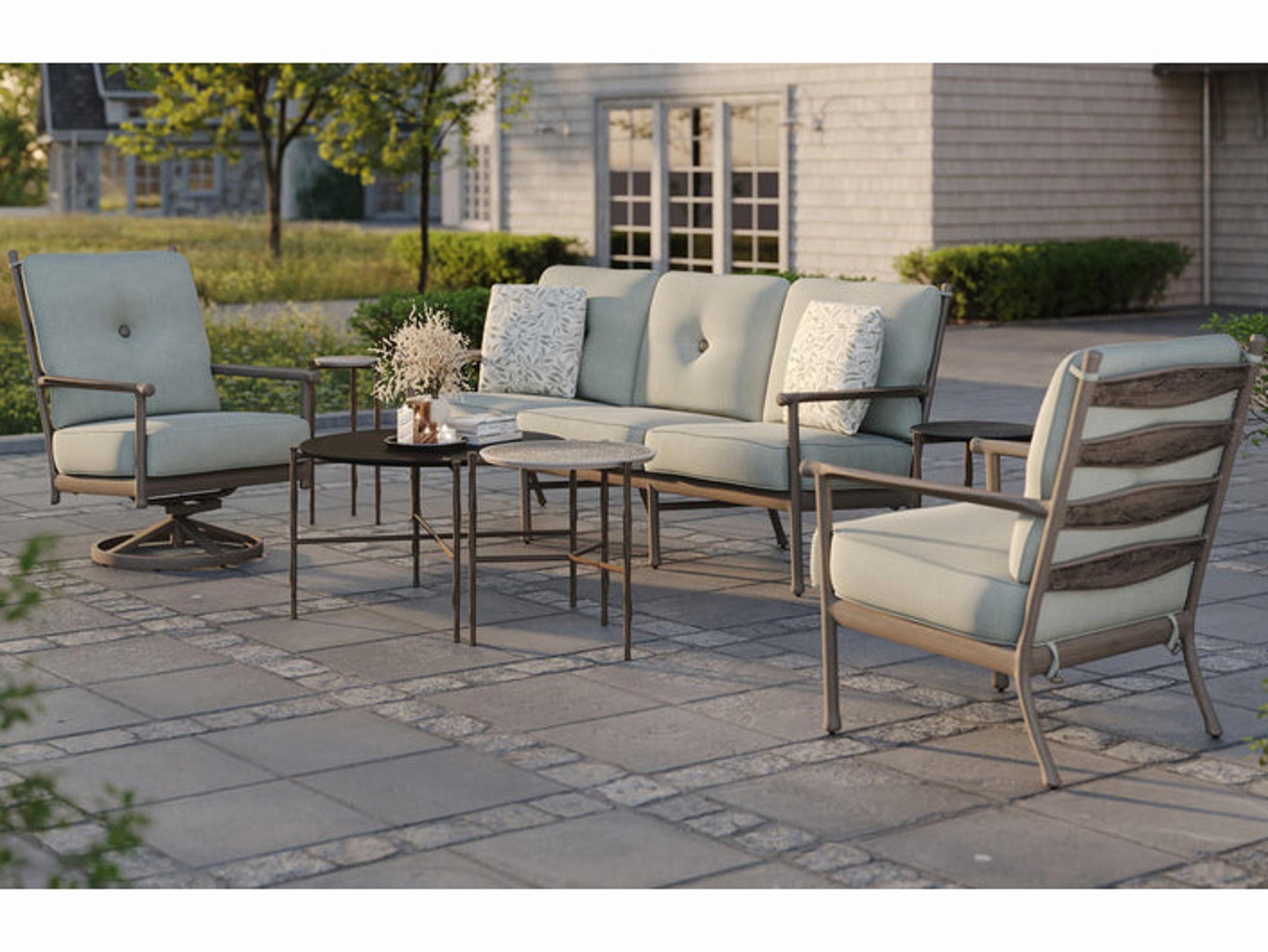 Castelle Lodge Deep Seating Cast Aluminum Outdoor Patio Lounge Set