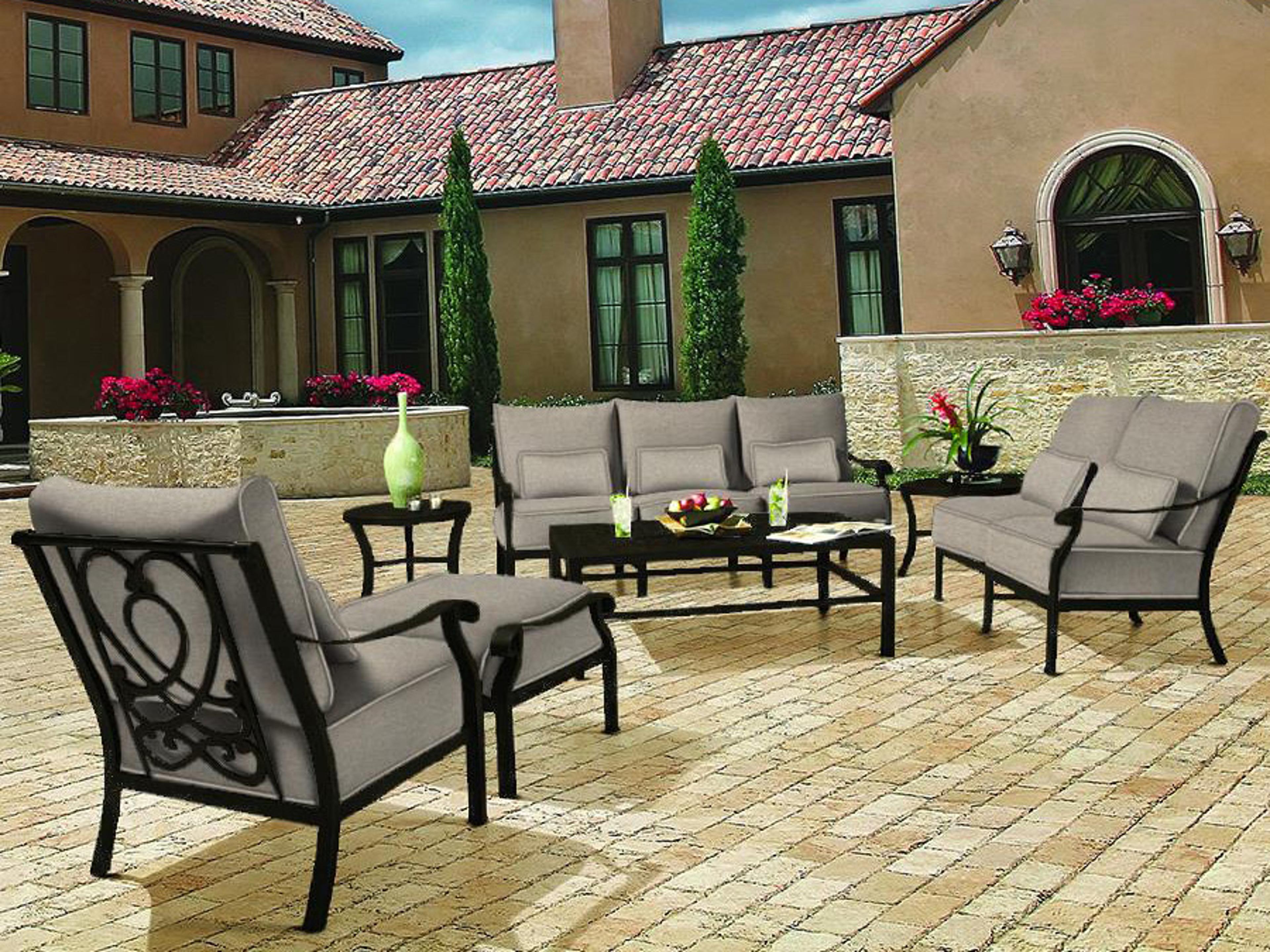 Castelle Madrid Deep Seating Cast Aluminum Outdoor Lounge Set