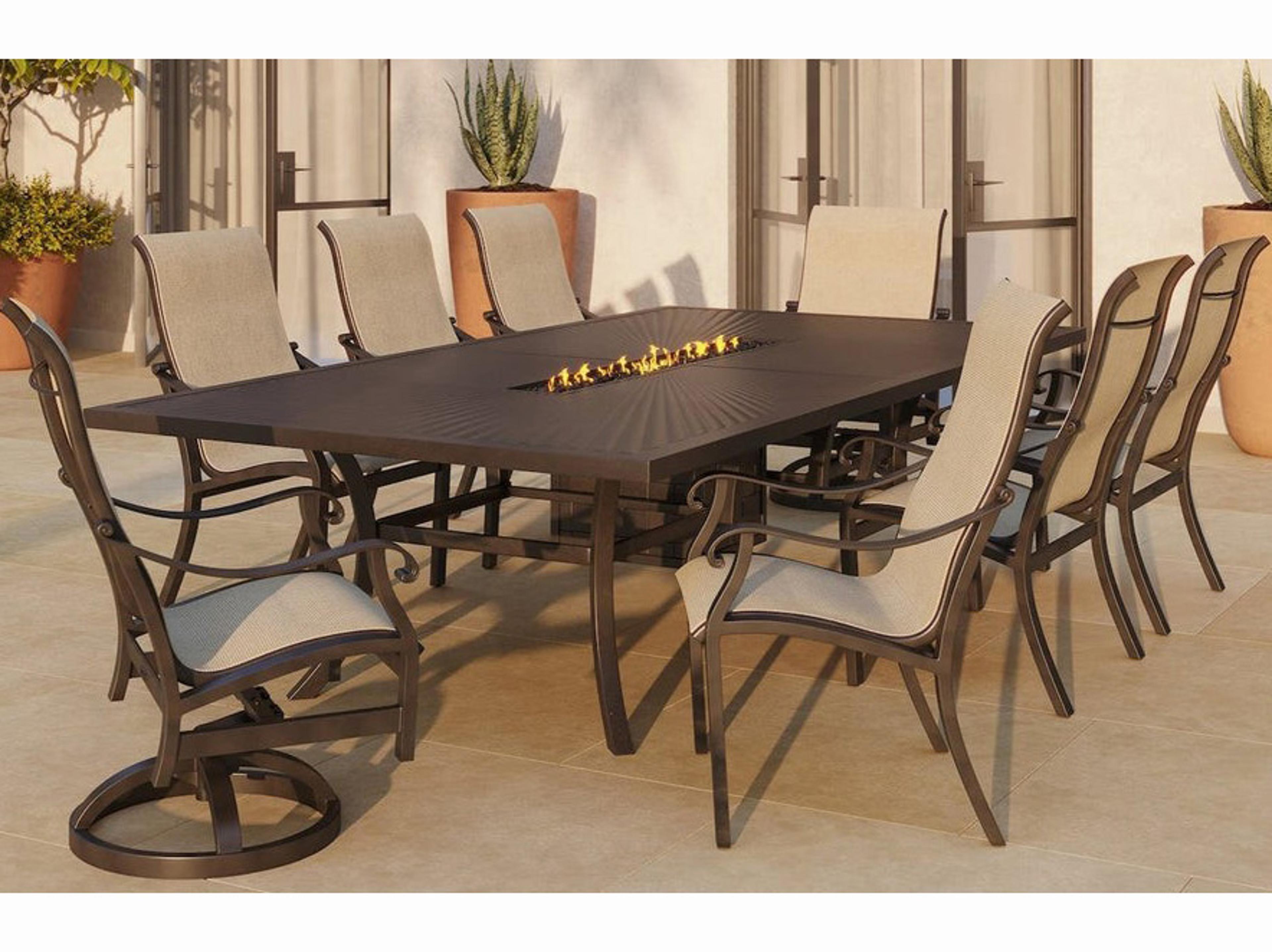 Castelle Madrid Sling Dining Cast Aluminum Outdoor Patio Dining Set