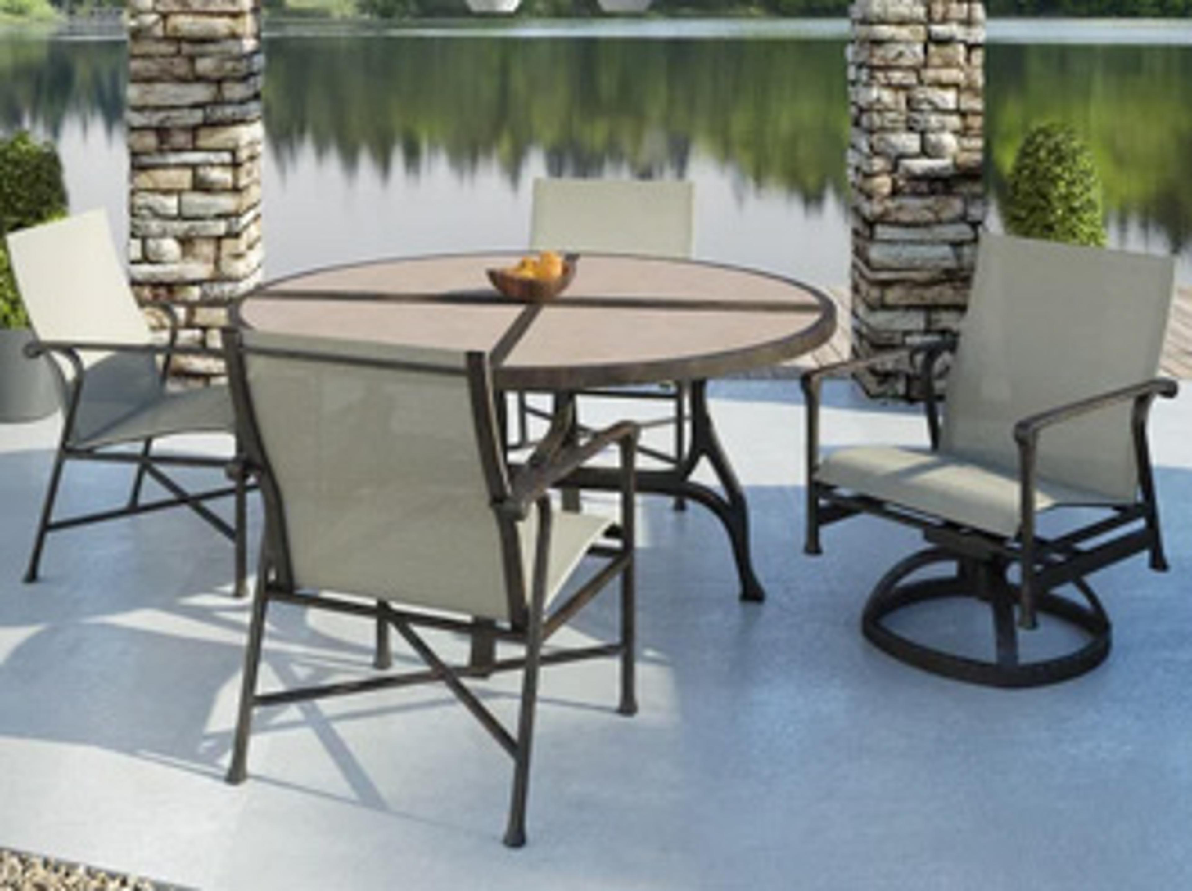 Castelle Marquis Sling Dining Aluminum Outdoor Patio Dining Set