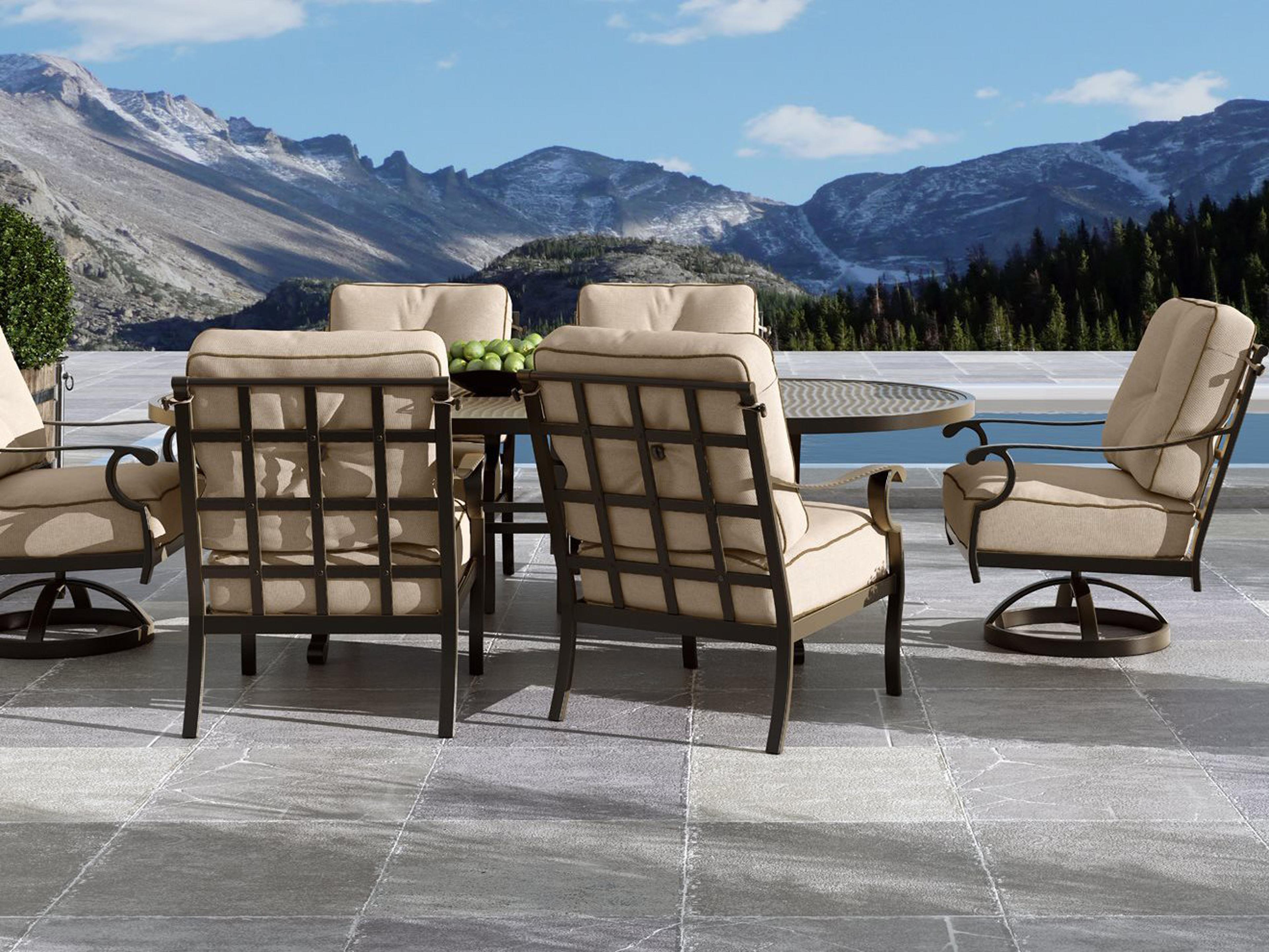 Castelle Monterey Cushion Cast Aluminum Outdoor Dining Set