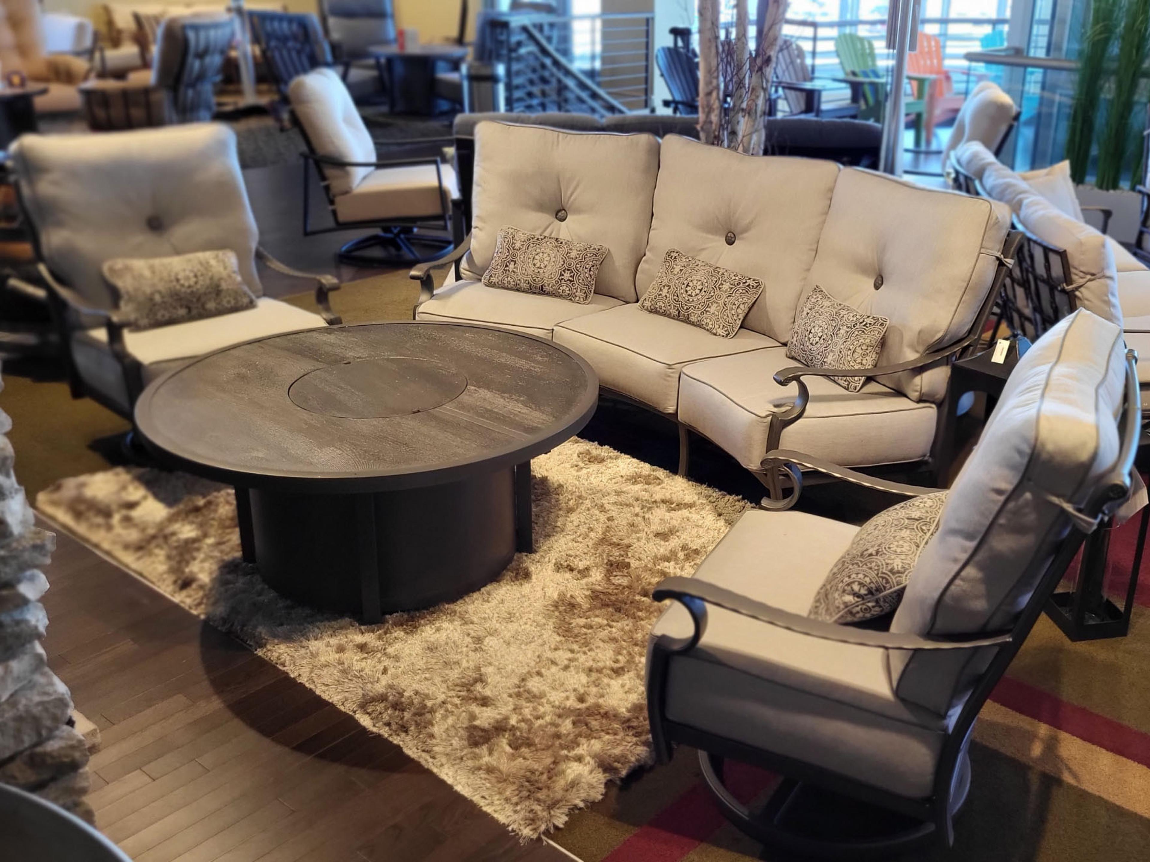 Castelle Monterey Ultra High Back Deep Seating Cast Aluminum Outdoor Patio Lounge Set