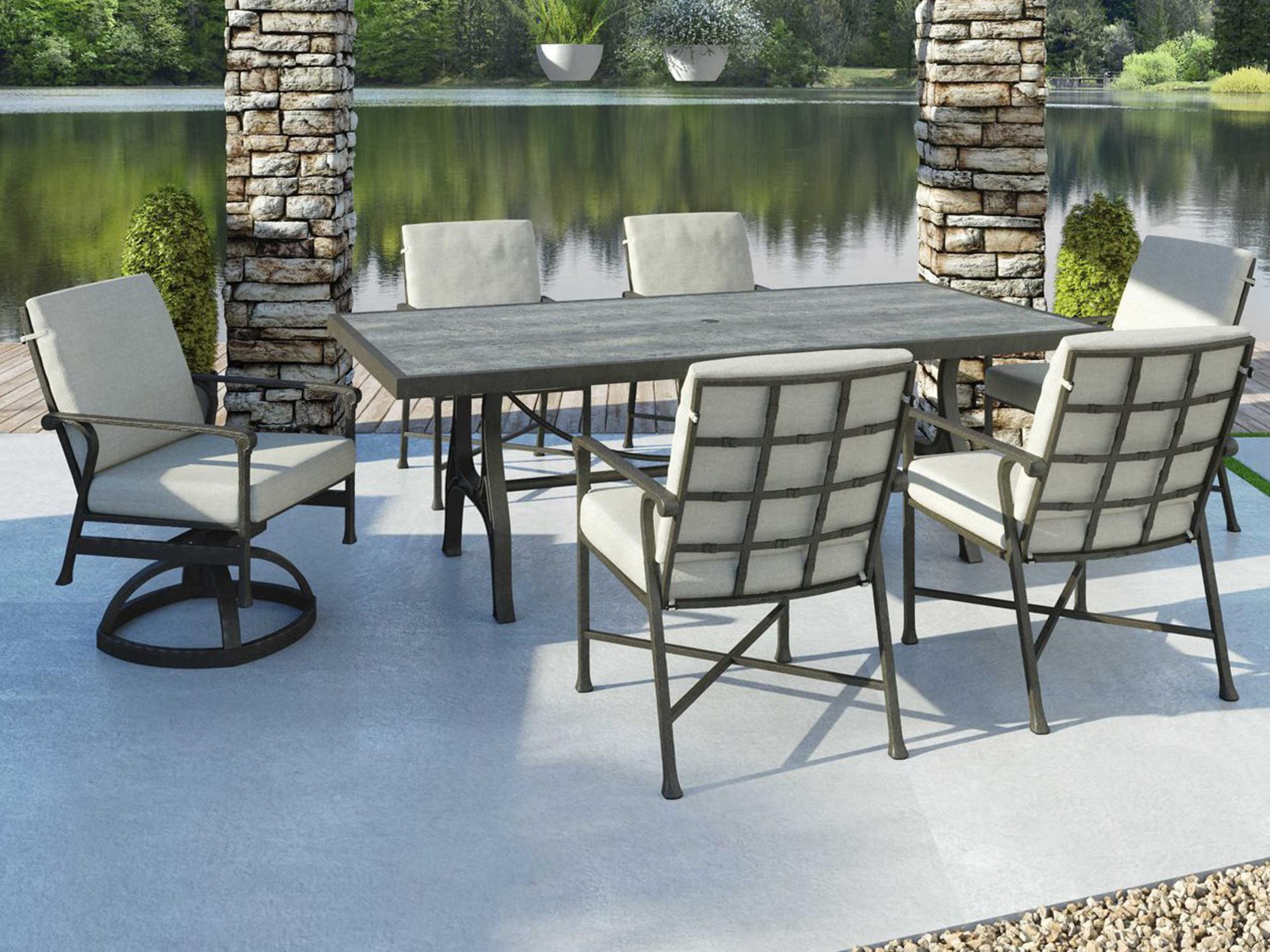 Castelle Marquis Formal Aluminum Patio Dining Set
