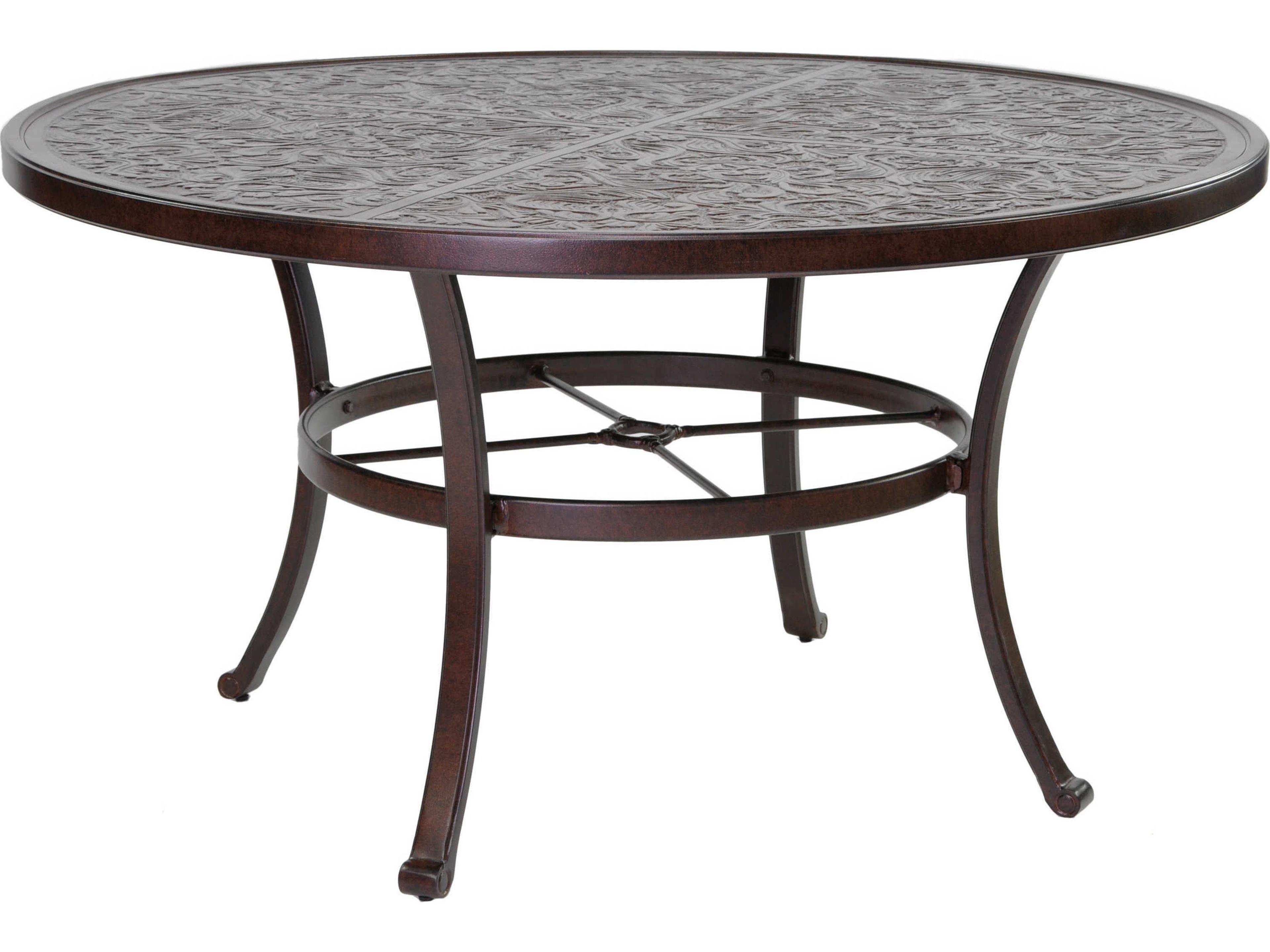 Castelle Vintage Cast Aluminum Round Outdoor Dining Table