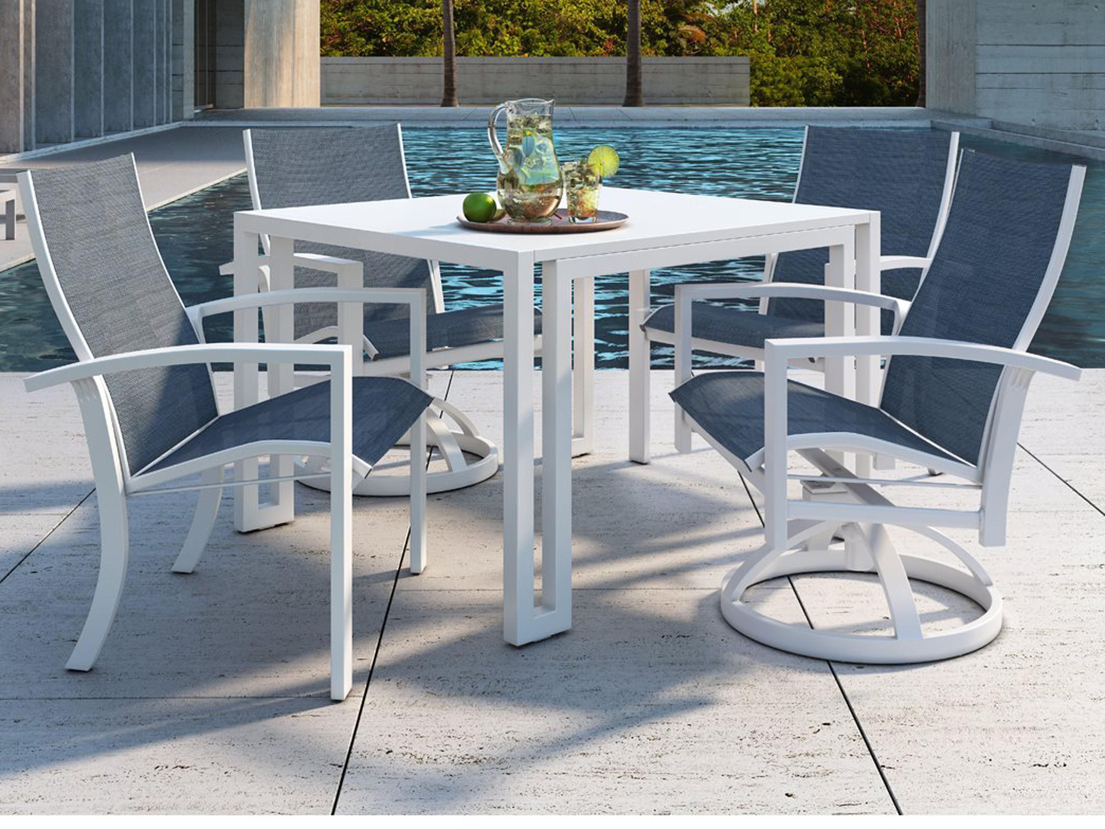 Castelle Orion Sling Cast Aluminum Patio Dining Set