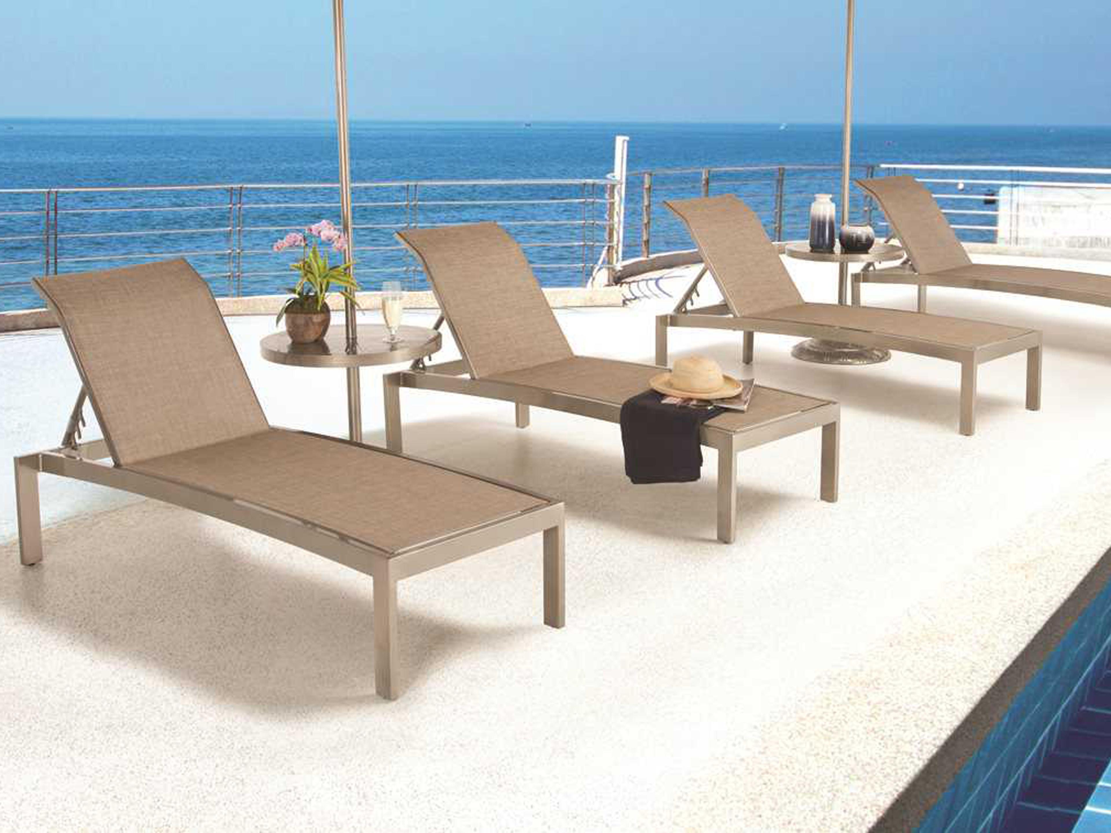 Castelle Orion Sling Cast Aluminum Patio Lounge Set