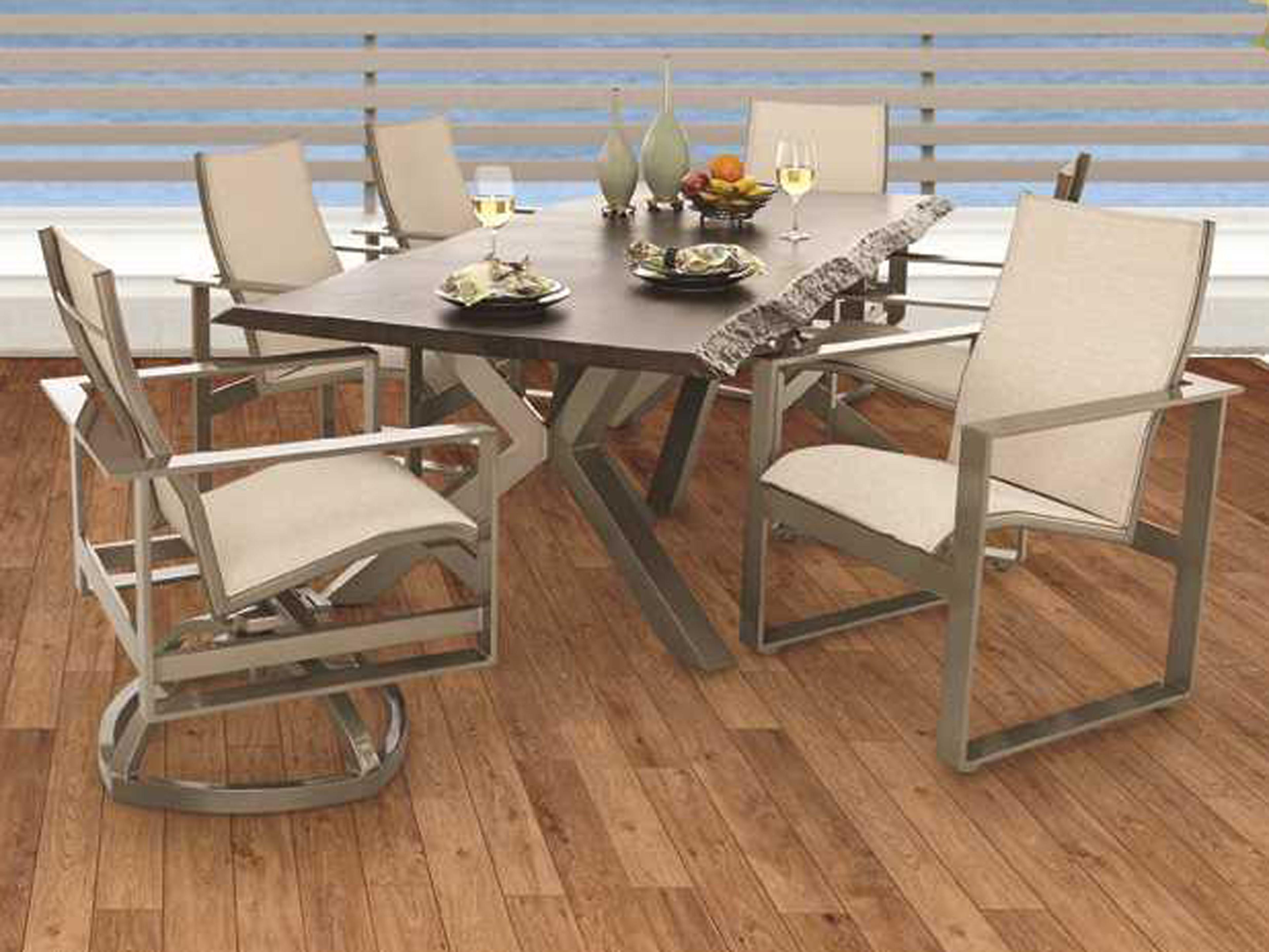 Castelle Park Place Sling Cast Aluminum Outdoor Dining Set