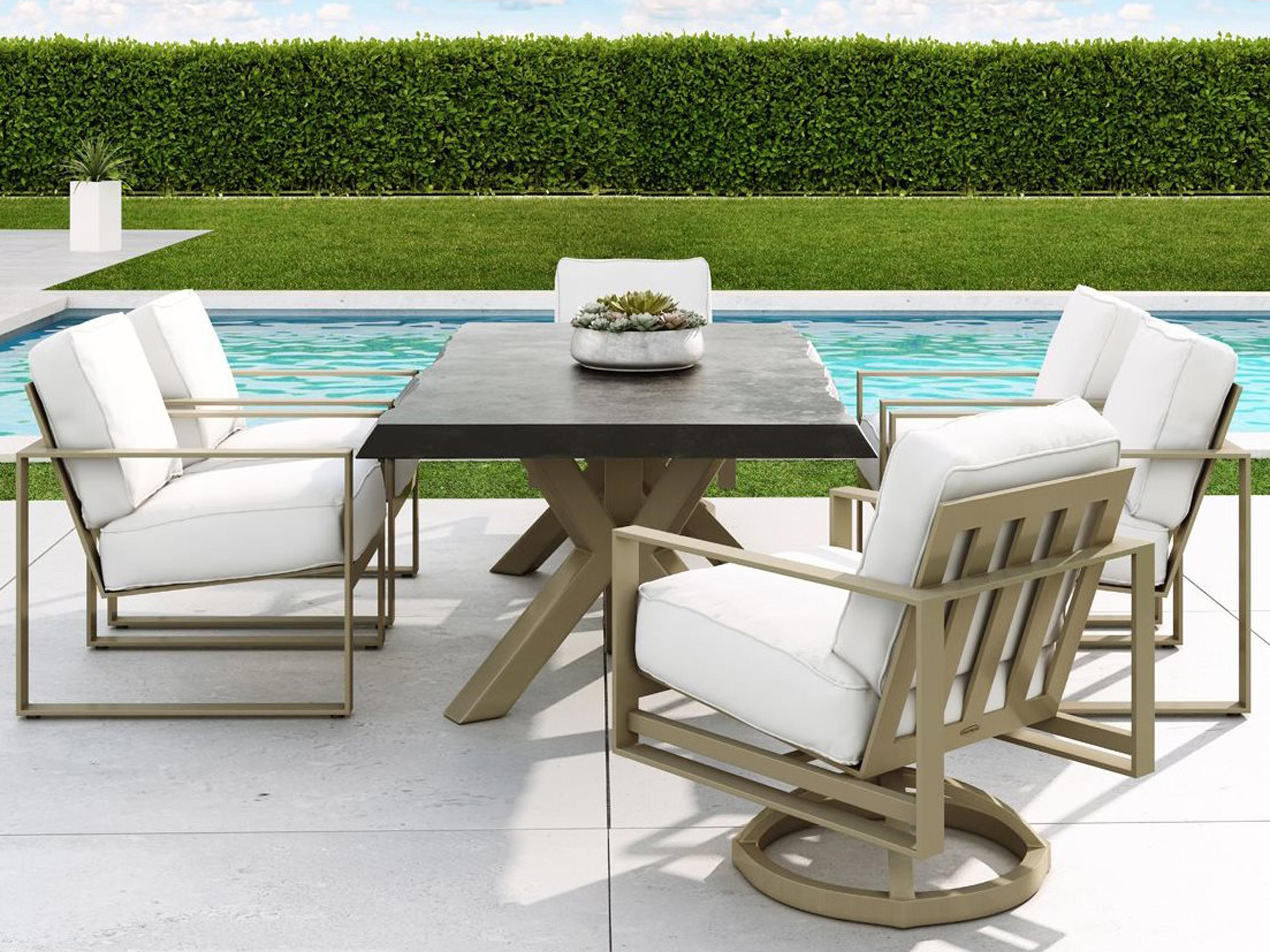 Castelle Park Place Cushion Cast Aluminum Outdoor Patio Dining Set