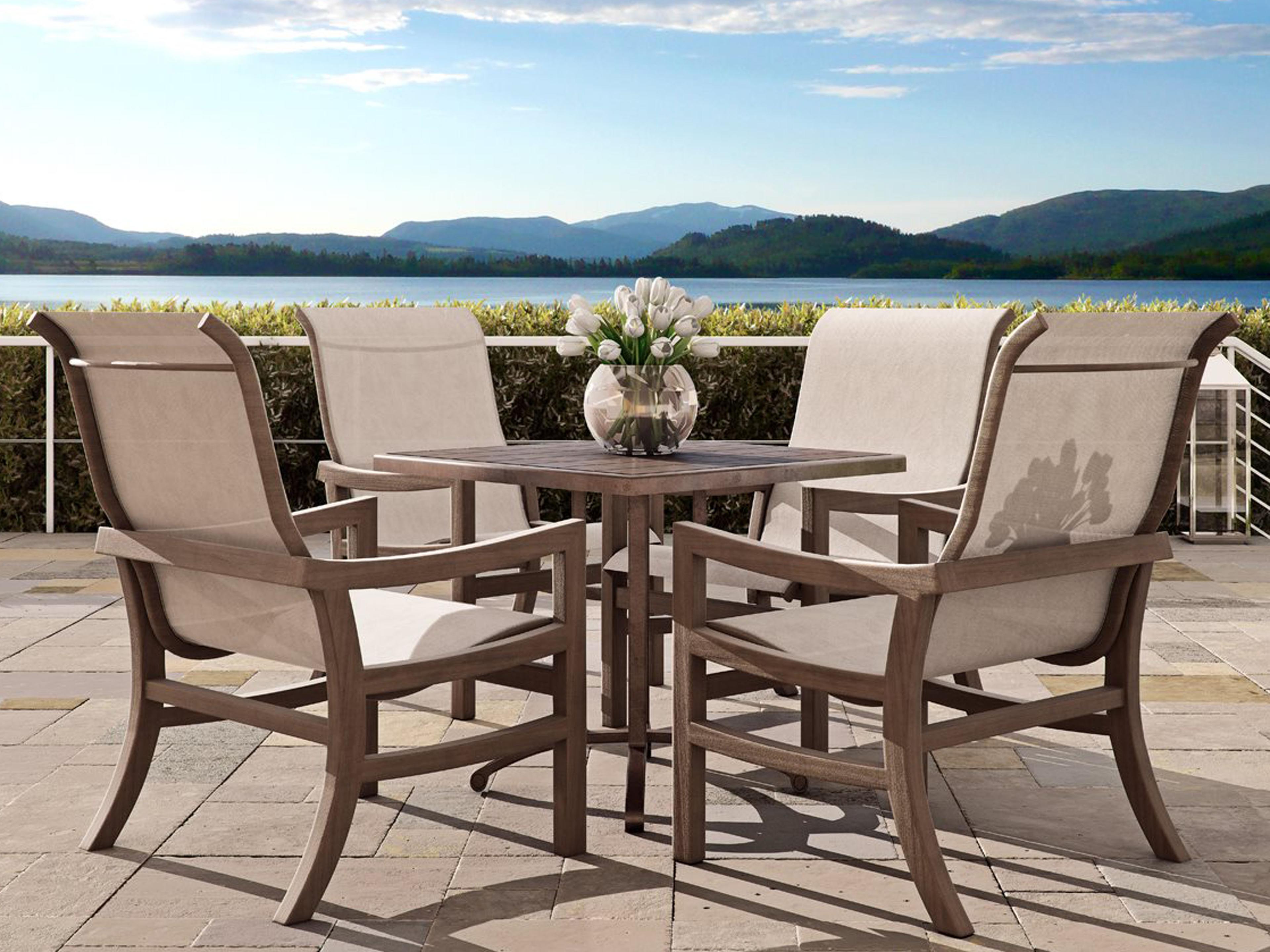 Castelle Roma Sling Aluminum Outdoor Dining Set