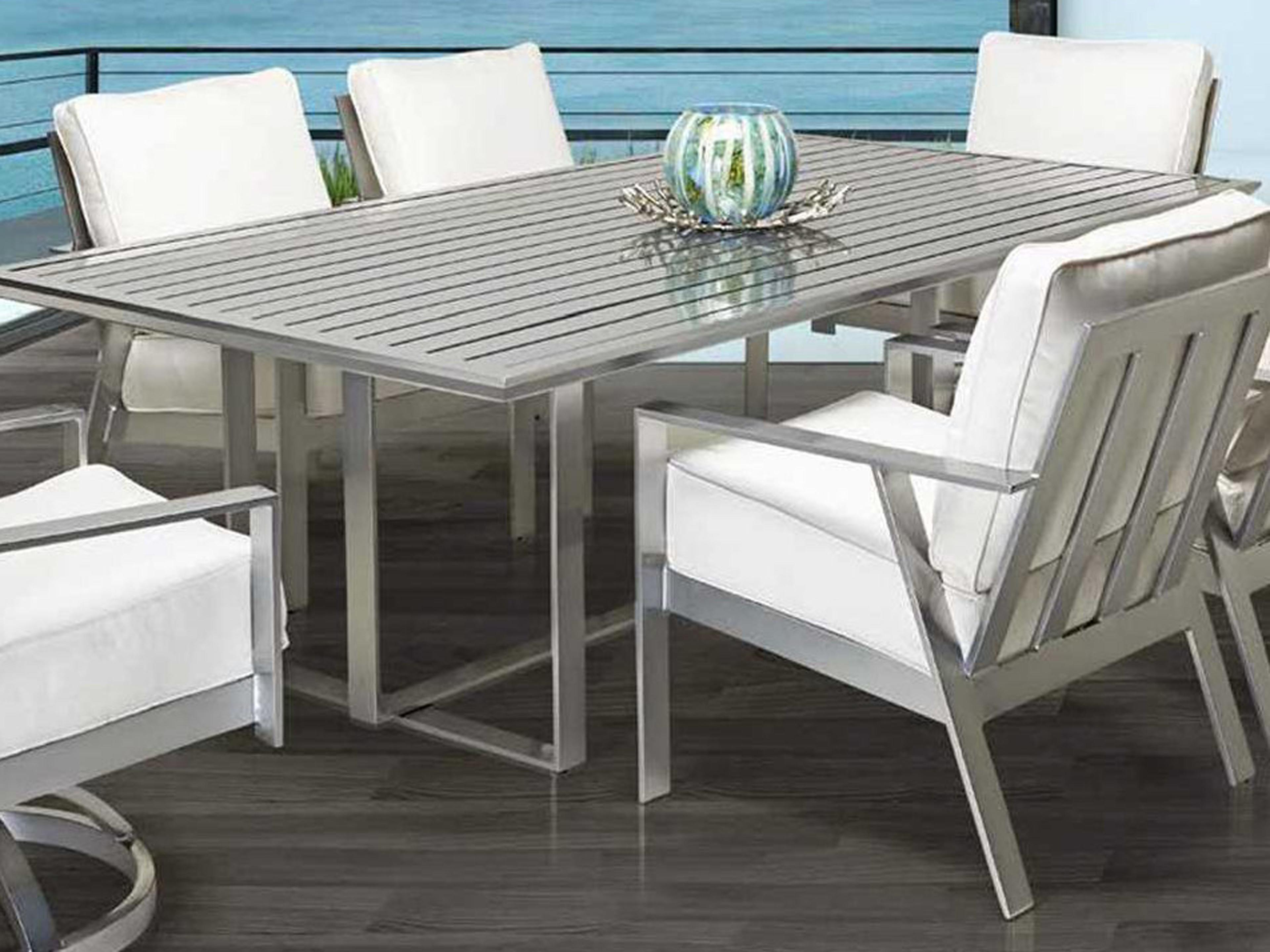 Castelle Trento Cushion Cast Aluminum Outdoor Patio Dining Set
