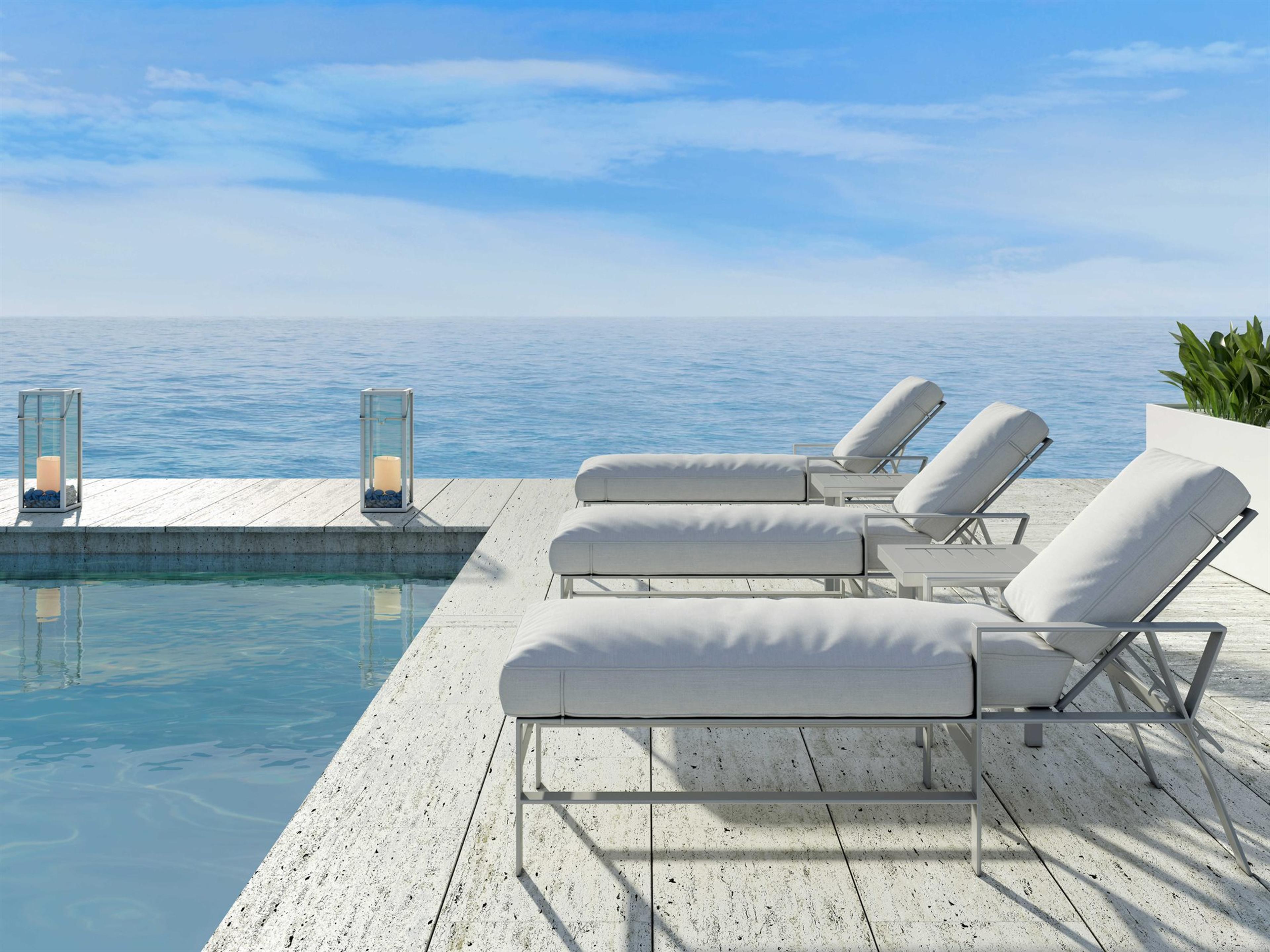 Castelle Trento Cushion Cast Aluminum Outdoor Patio Lounge Set