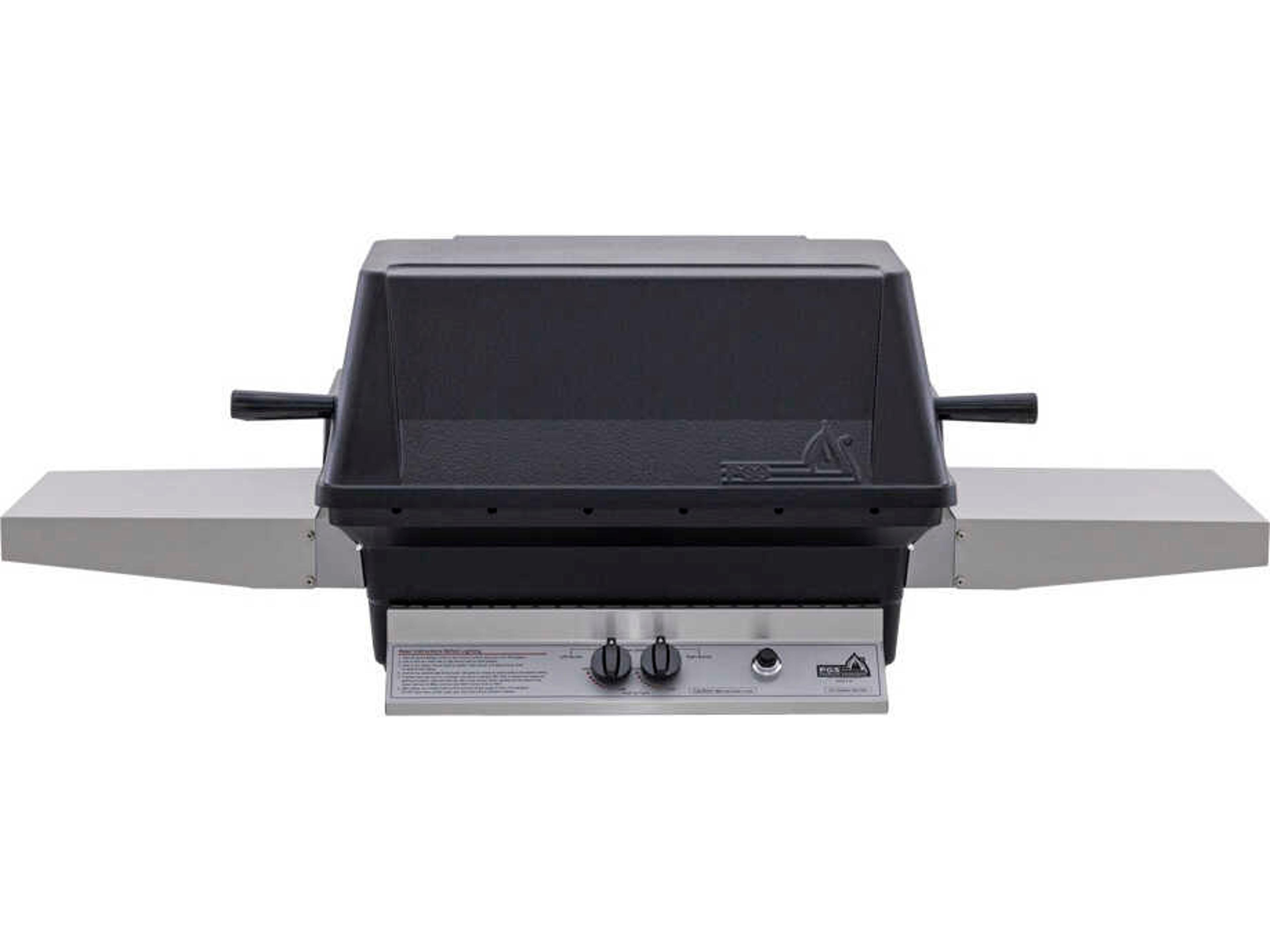 PGS Grills A40 Series Natural Gas Cast Aluminum Black BBQ Grill Head with Two Folding Shelves