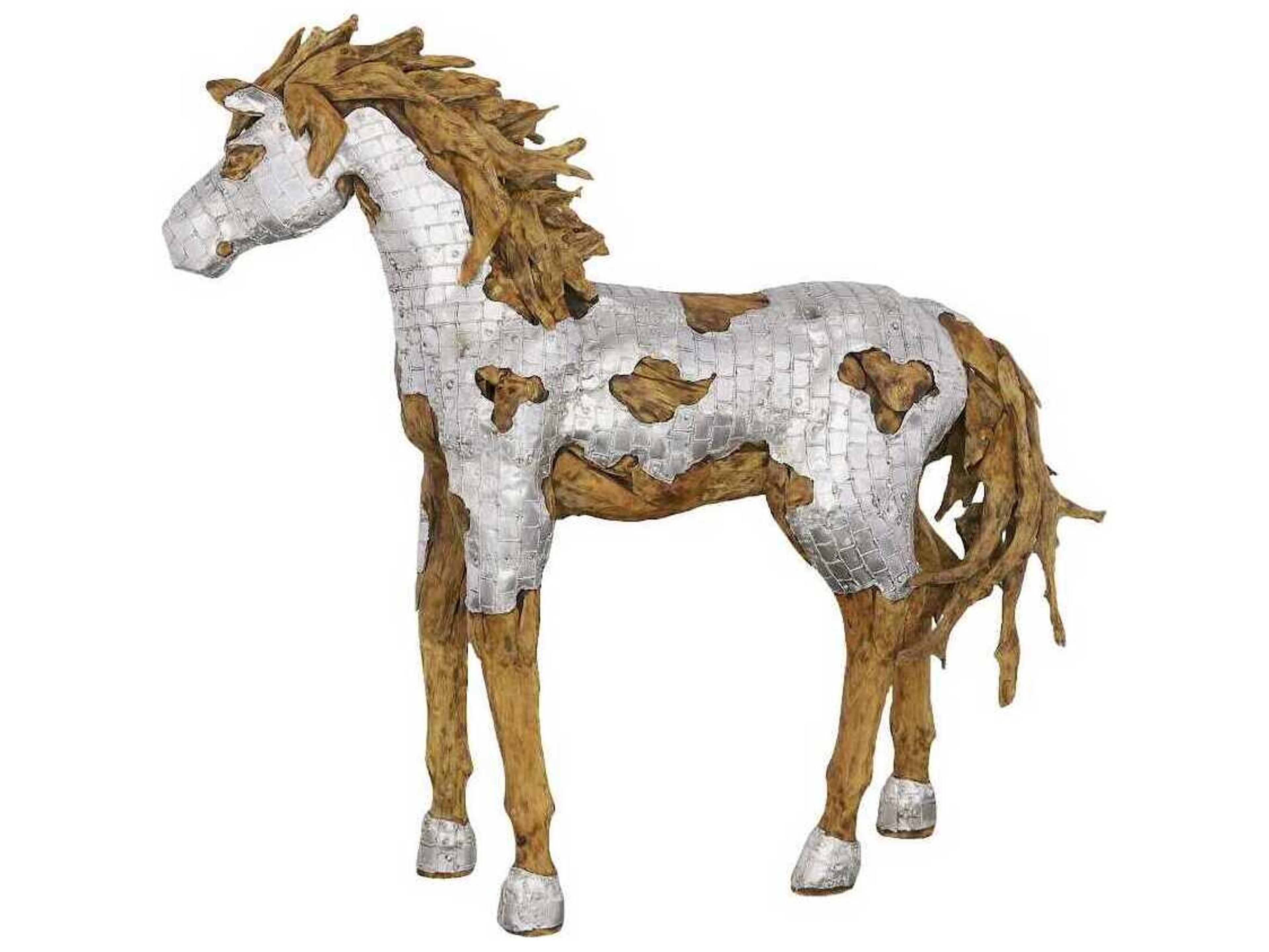 Phillips Collection Silver Brown Walking Mustang Horse Woodland Sculpture