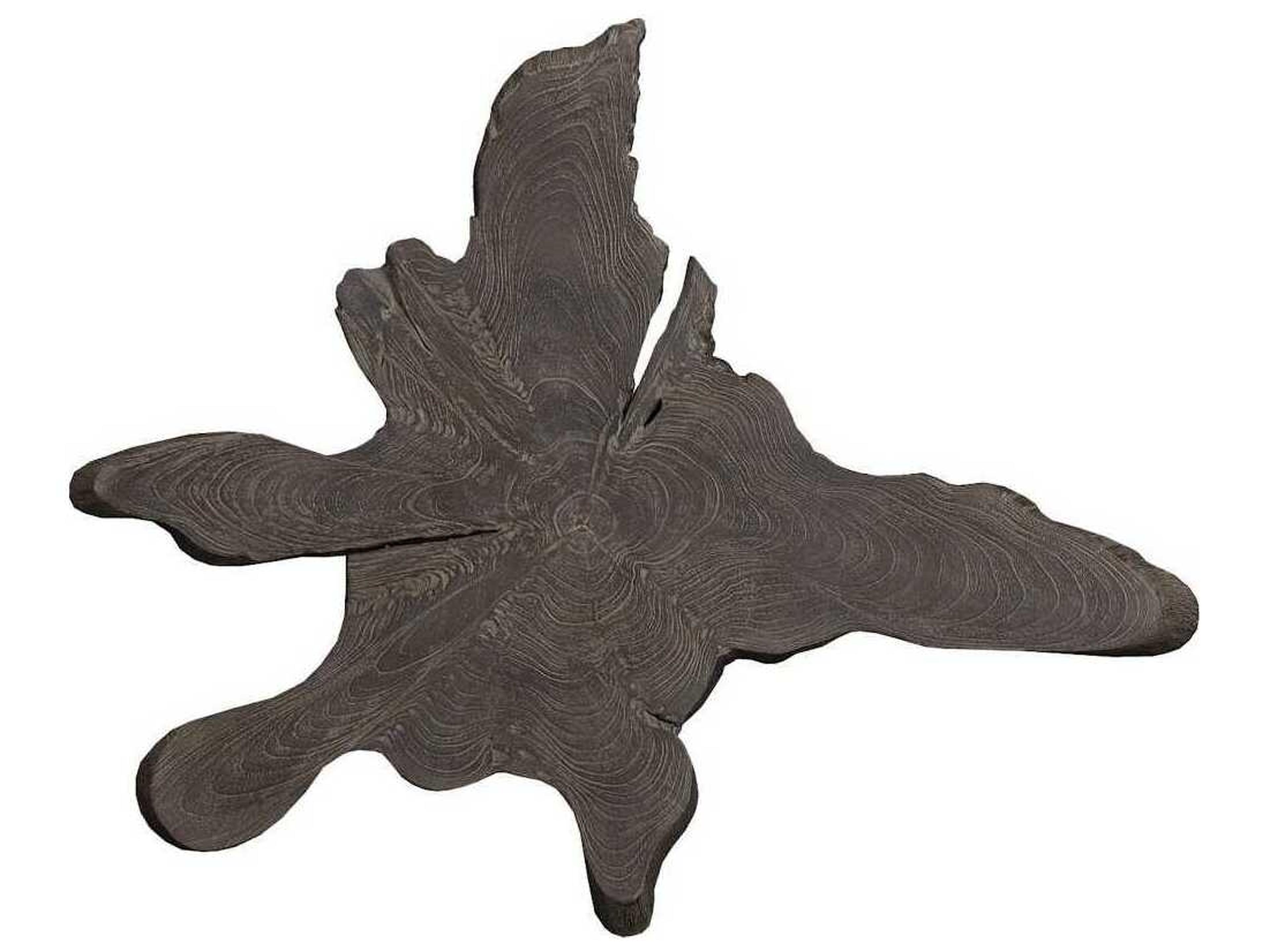 Phillips Collection Freeform Dark Gray Teak Wall Slice