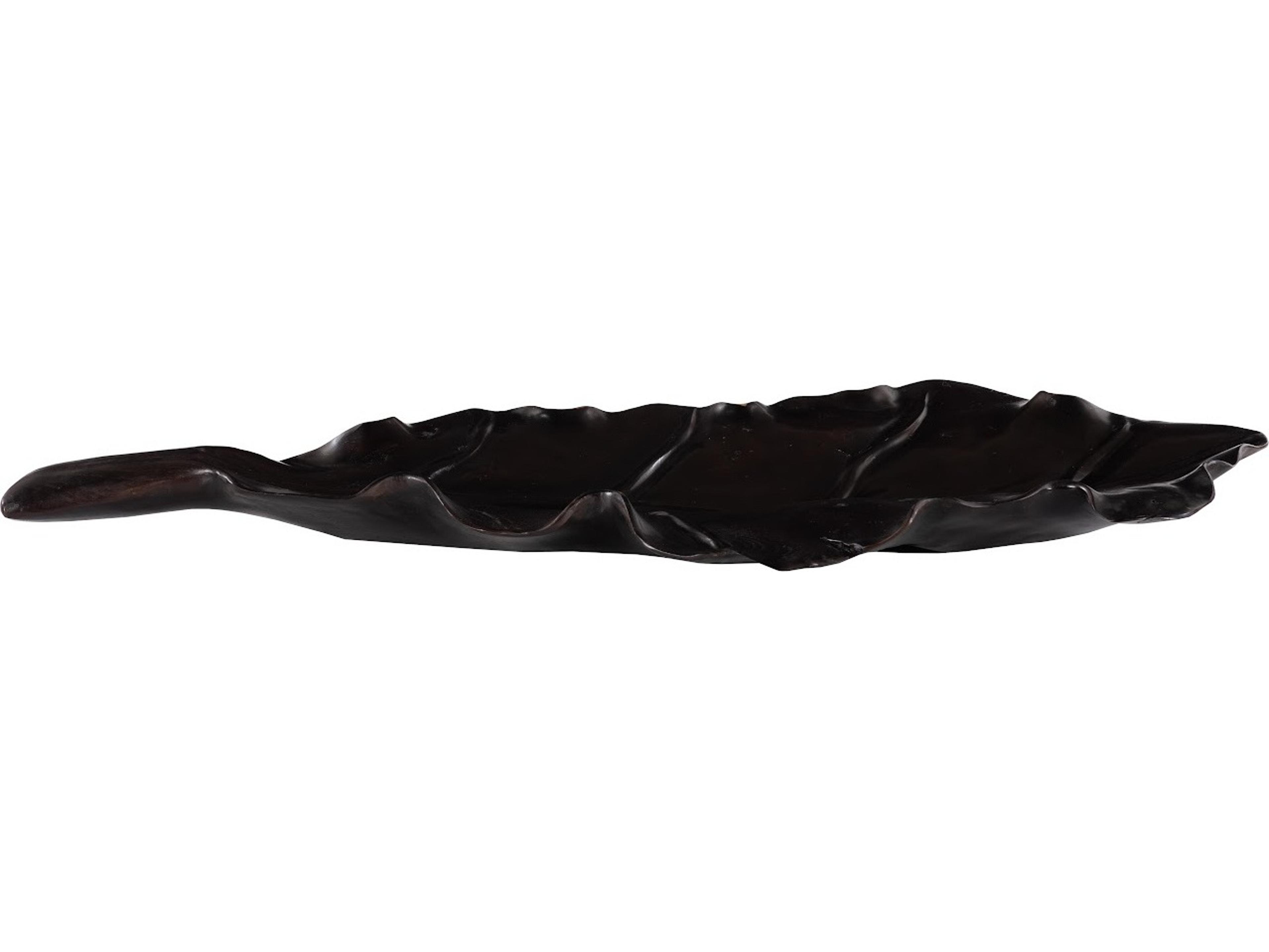 Phillips Collection Black Wash Leaf Bowl