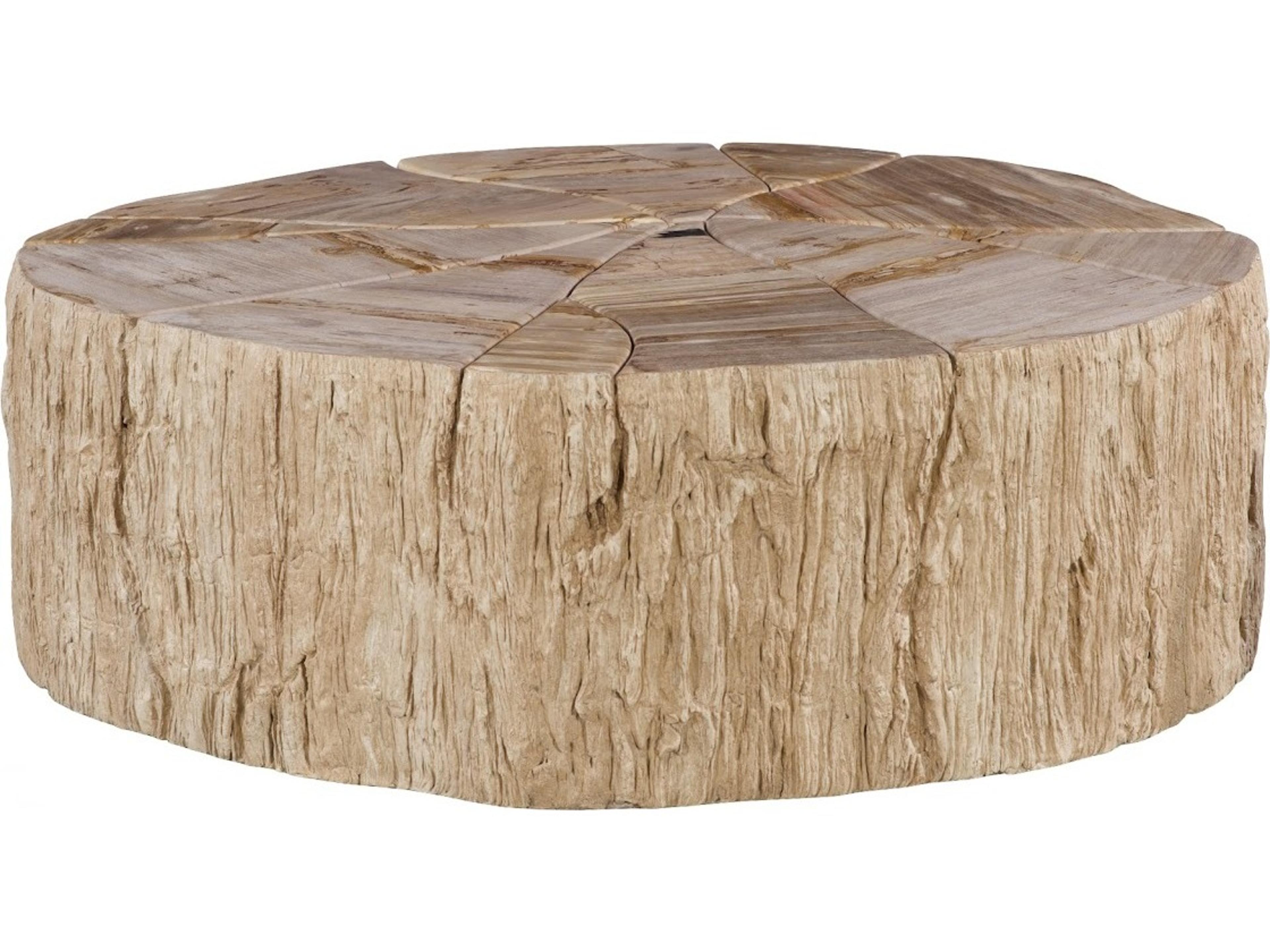 Round Wood Beige Black Brown Off White Coffee Table