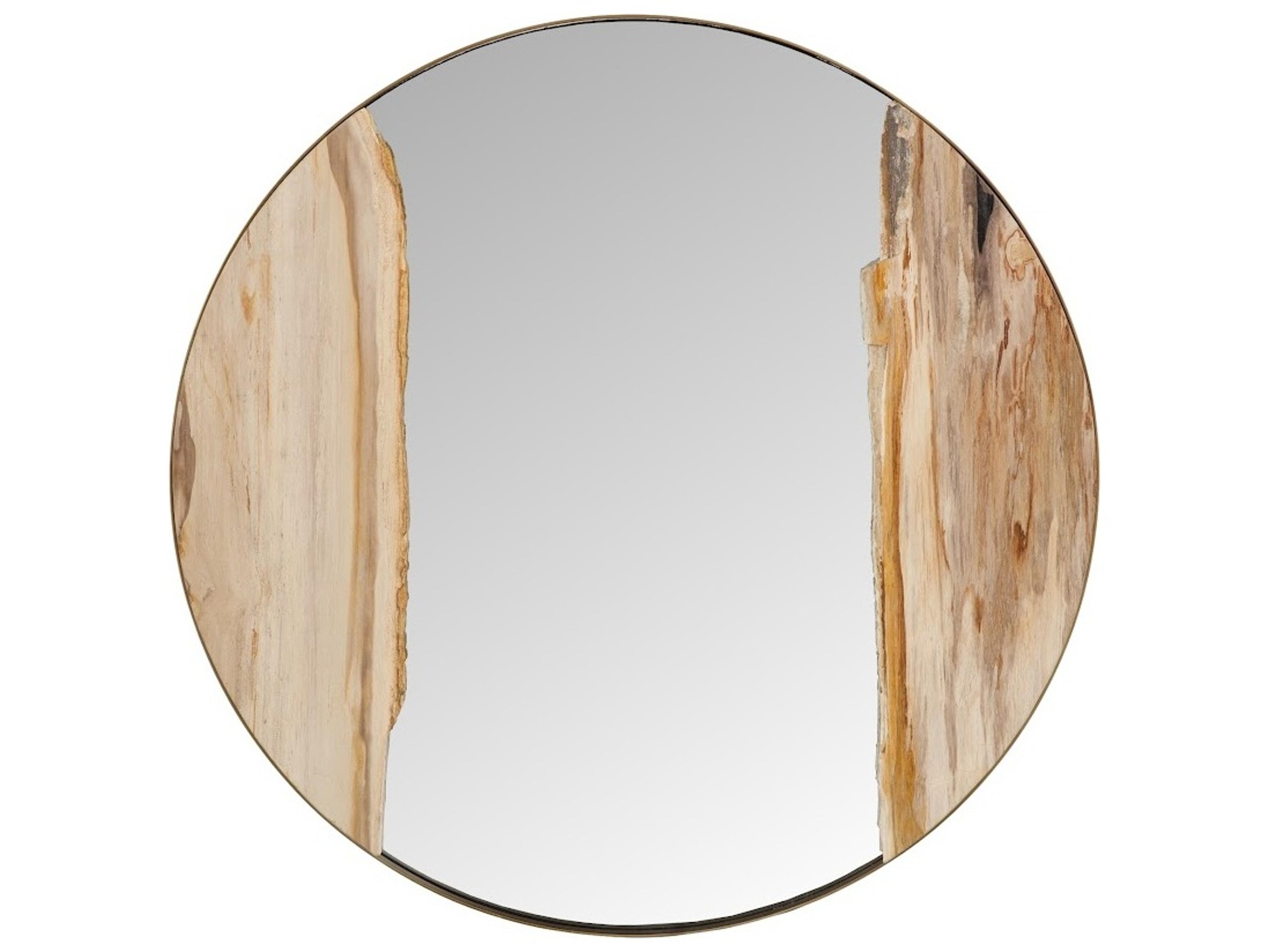 Phillips Collection Beige Brown Off White Wall Mirror Round