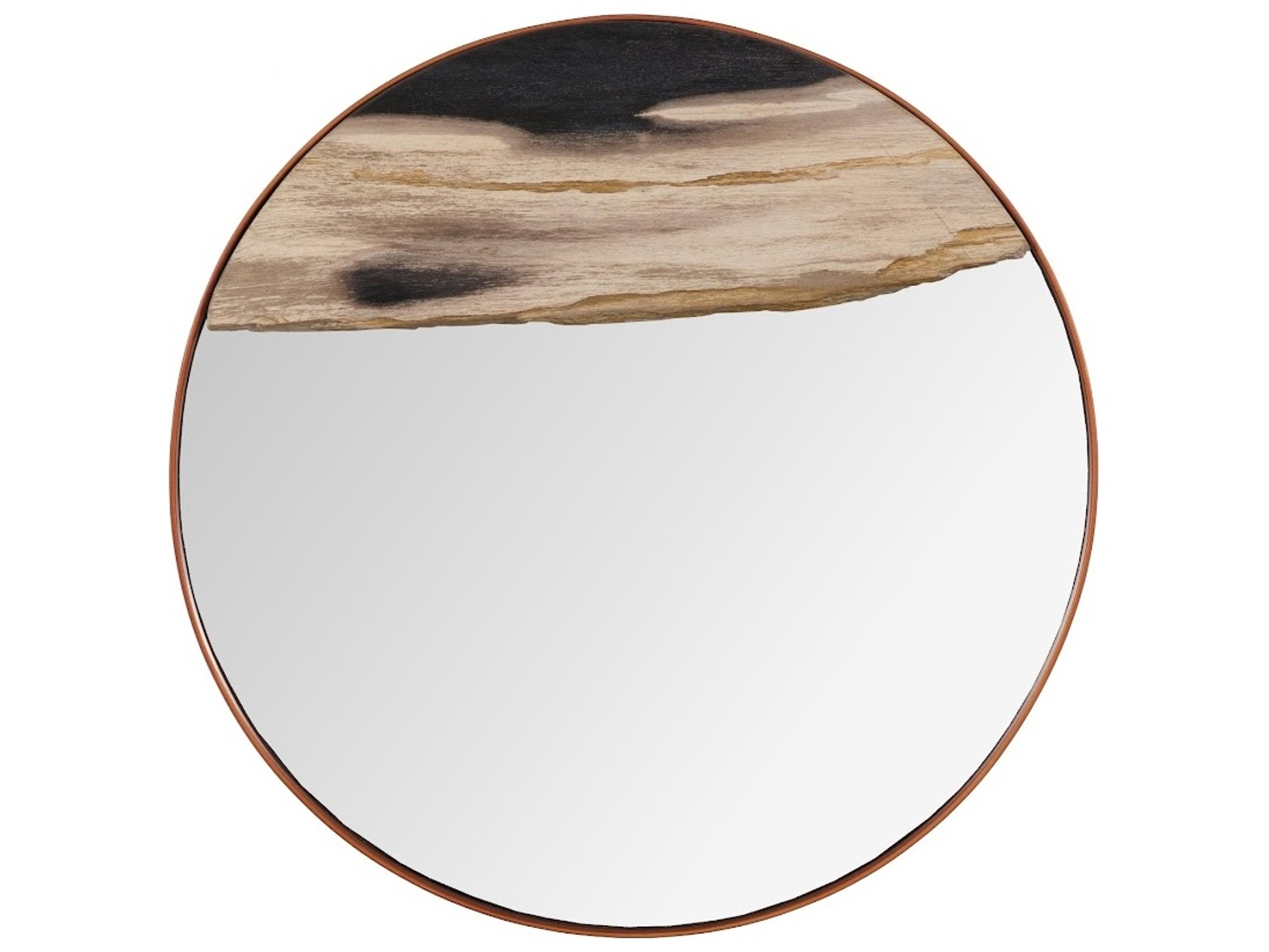 Phillips Collection Beige Black Brown Wall Mirror Round