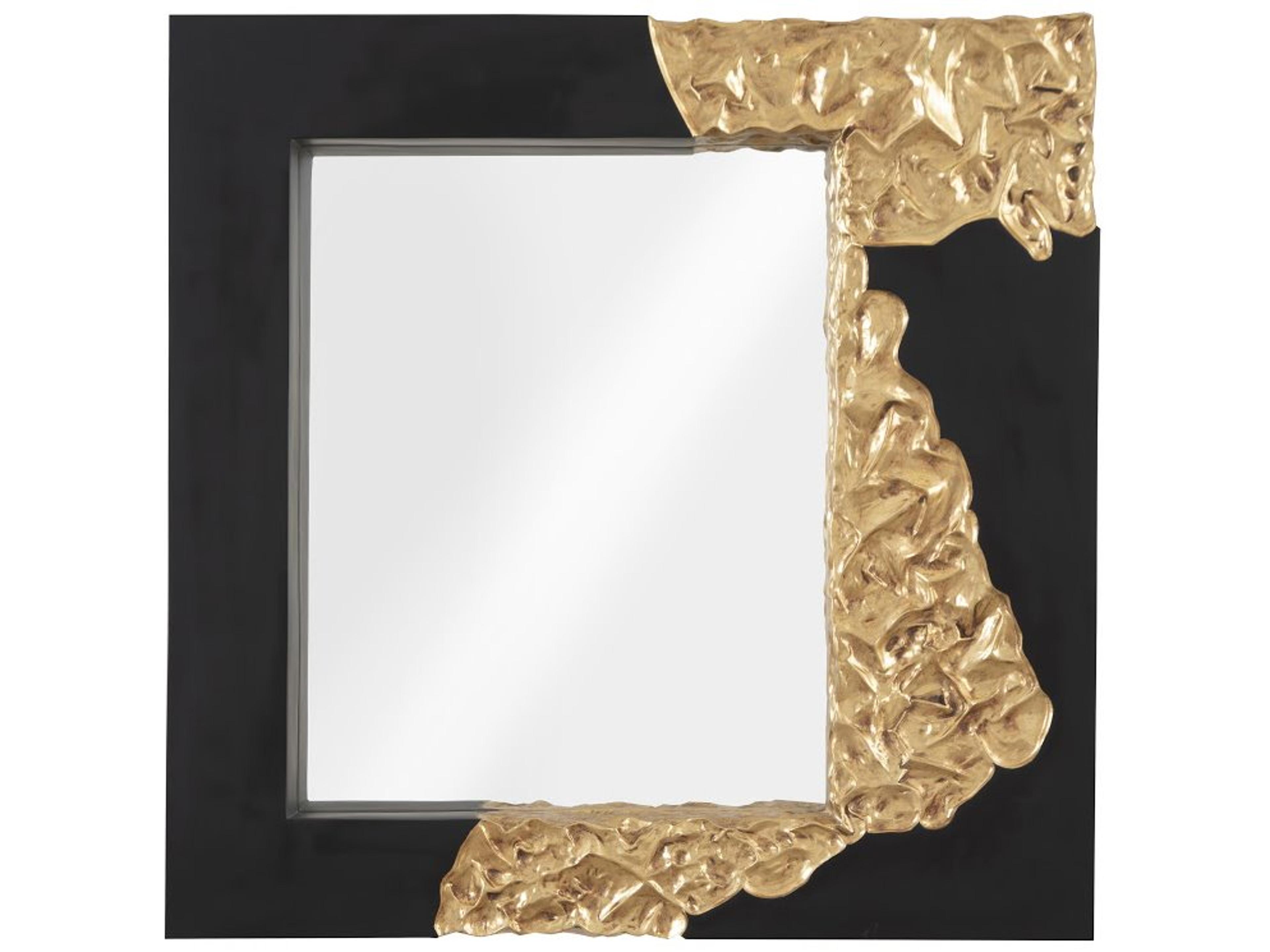 Phillips Collection Gold Leaf Black Wall Mirror Square