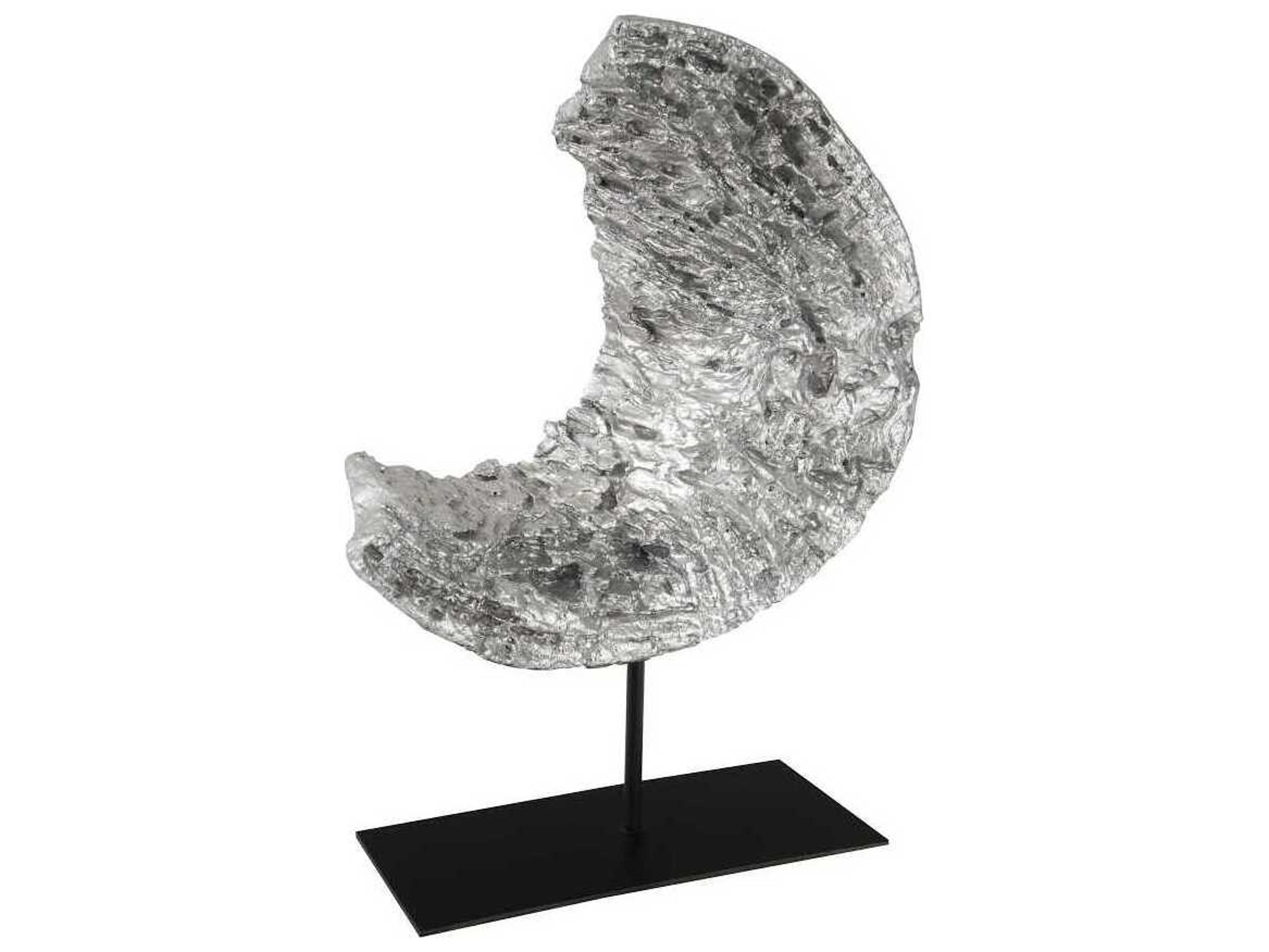 Phillips Collection Silver Leaf Black Cast Eroded Wood Circle on Stand