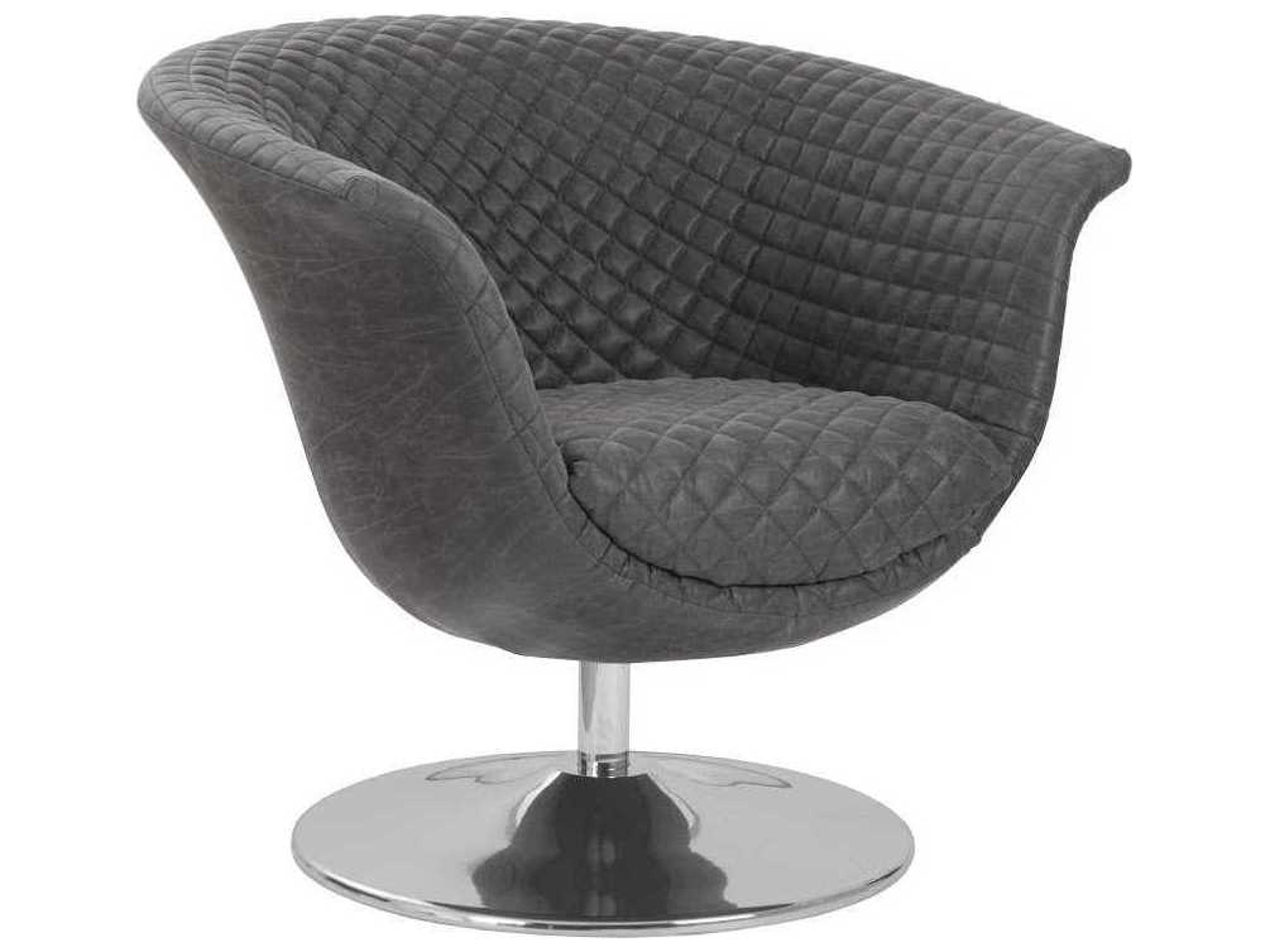 Phillips Collection Swivel Gray Fabric Accent Chair